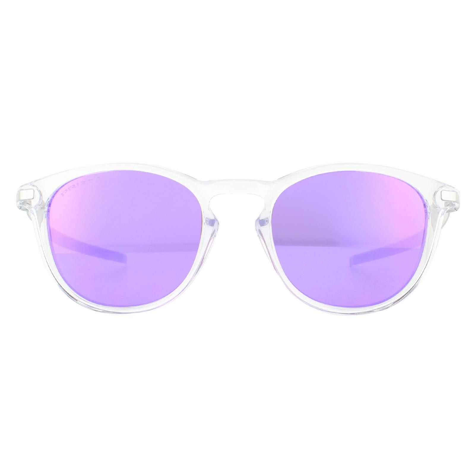 Oakley Sunglasses Pitchman R OO9439-12 Polished Clear Prizm Violet are a lightweight model made of plastic, with a rounded silhouette and sleek temples, suitable for small to medium faces, boasting durability and all-day comfort of lightweight O Matterâ„¢