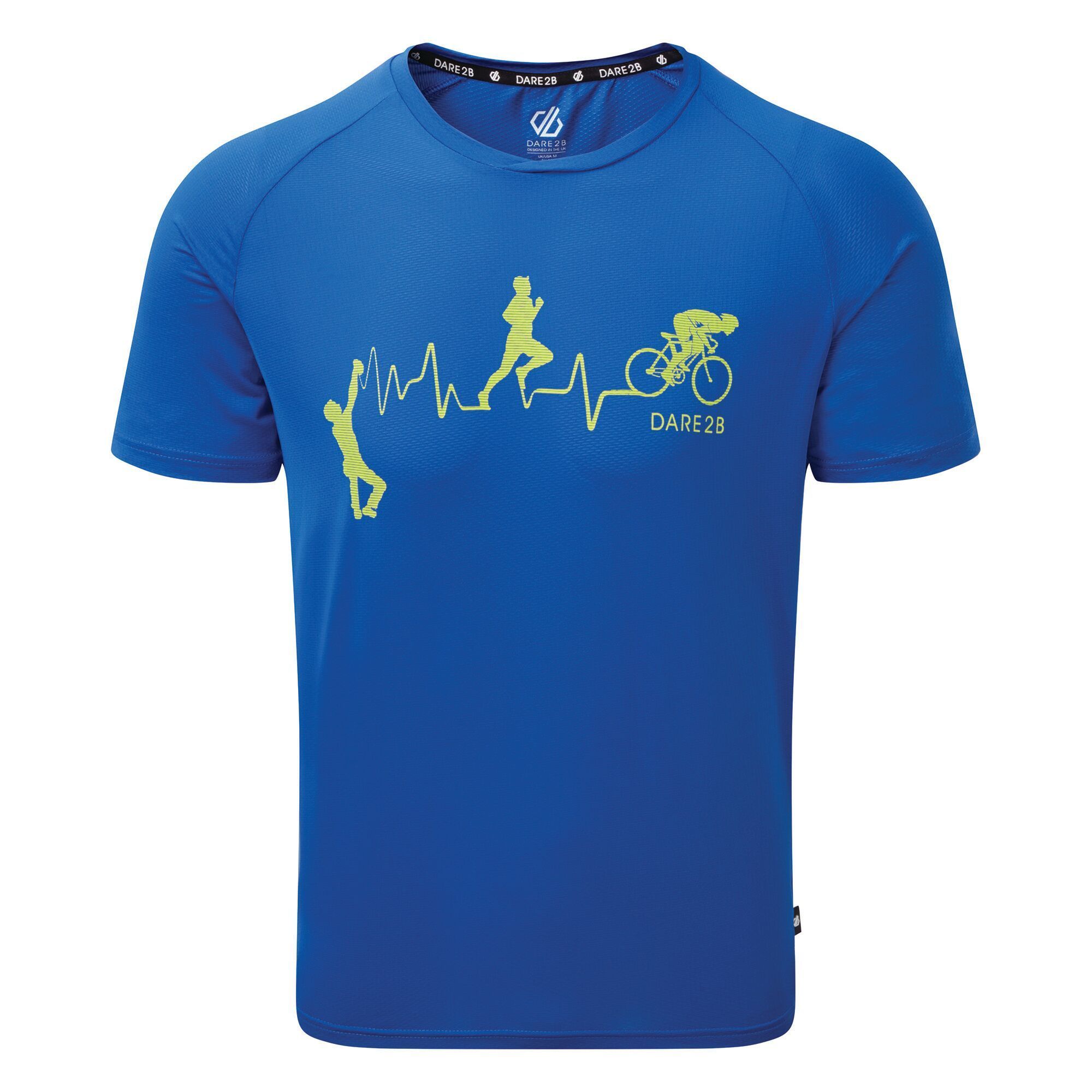 Material: 88% Polyester (Q-Wic lightweight polyester fabric), 12% Elastane. Solid colour short sleeved t-shirt with fabric which moves moisture away from the skin to keep you feeling comfortable during high-energy workouts. Soft and quick drying.
