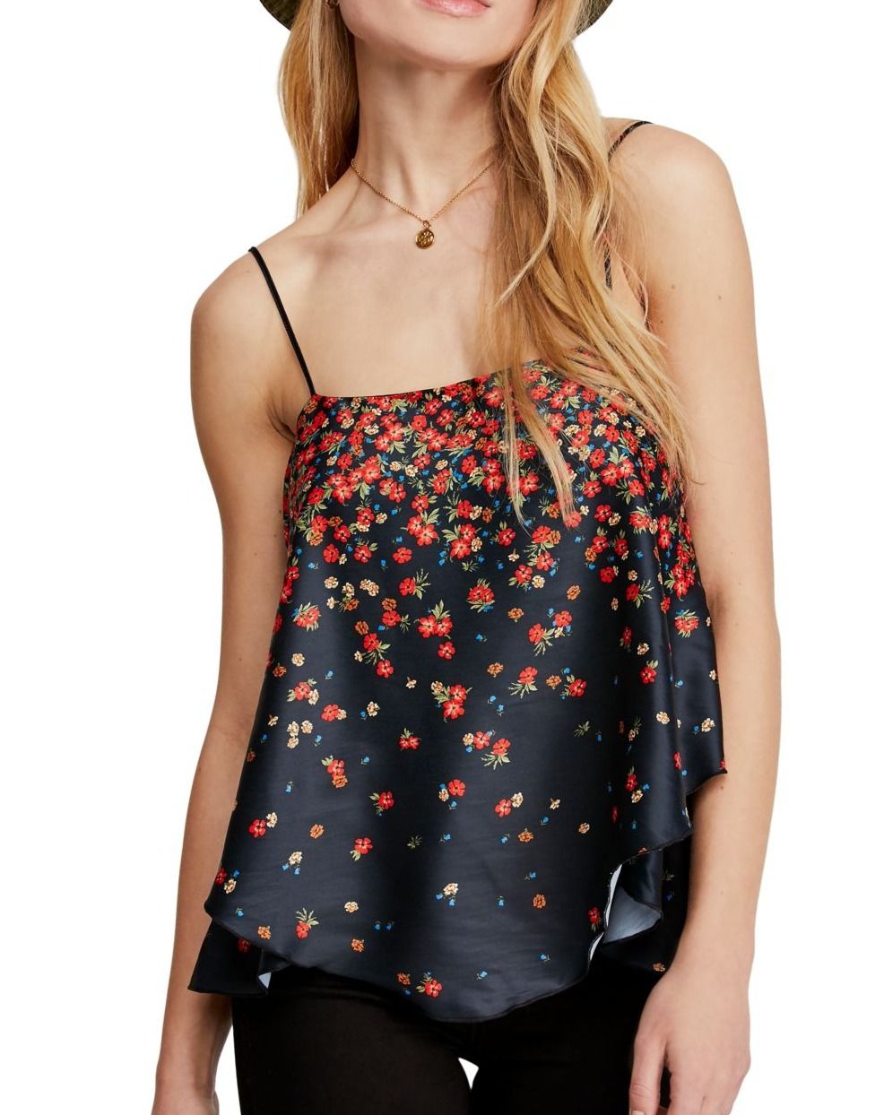 Color: Blacks Size Type: Regular Size (Women's): XS Sleeve Length: Sleeveless Type: Tank Style: Tank, Cami Neckline: Square Neck Pattern: Floral Theme: Classic Material: 100% Polyester