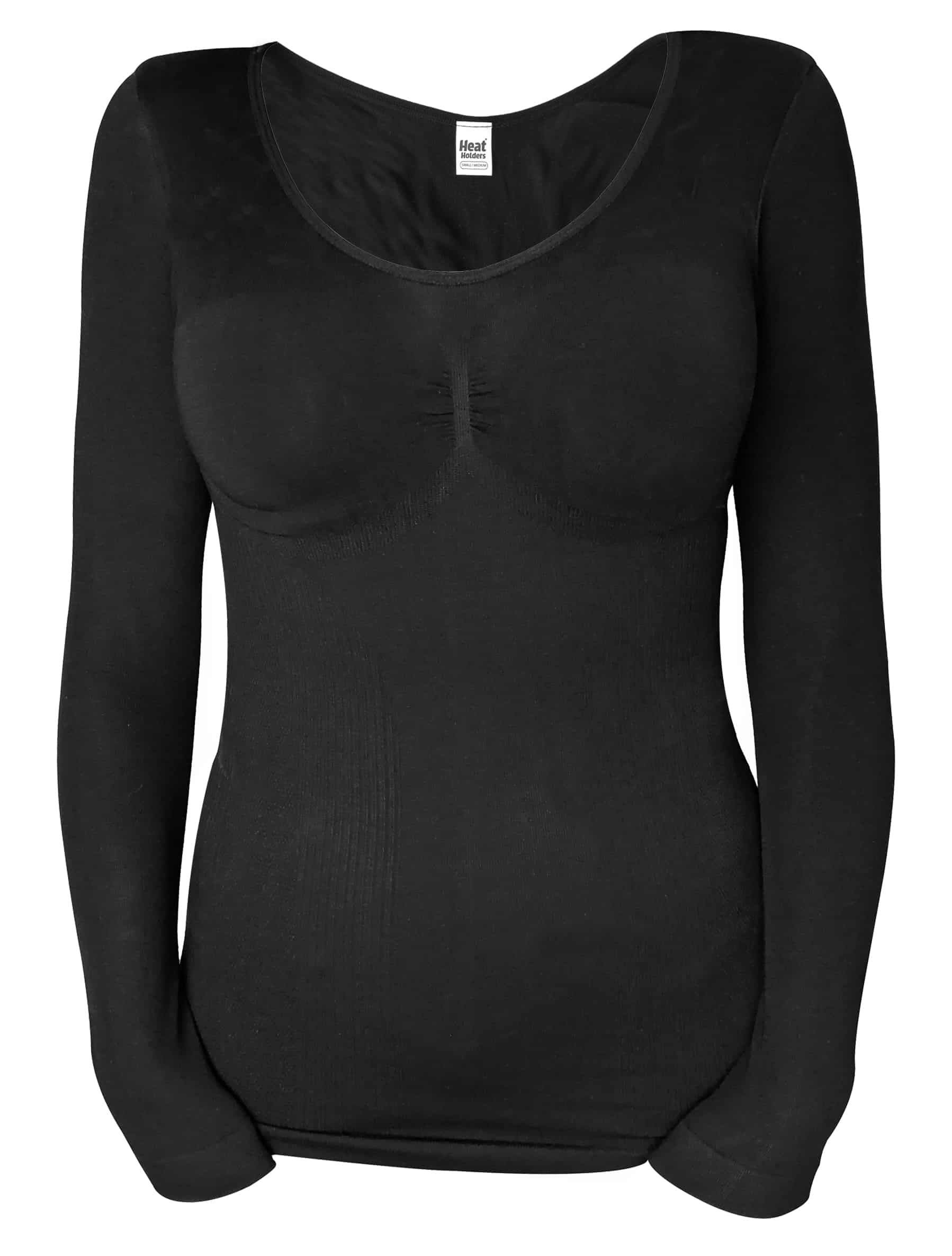 Heat Holders Ladies Cotton Thermal Underwear Long Sleeve Top Vest