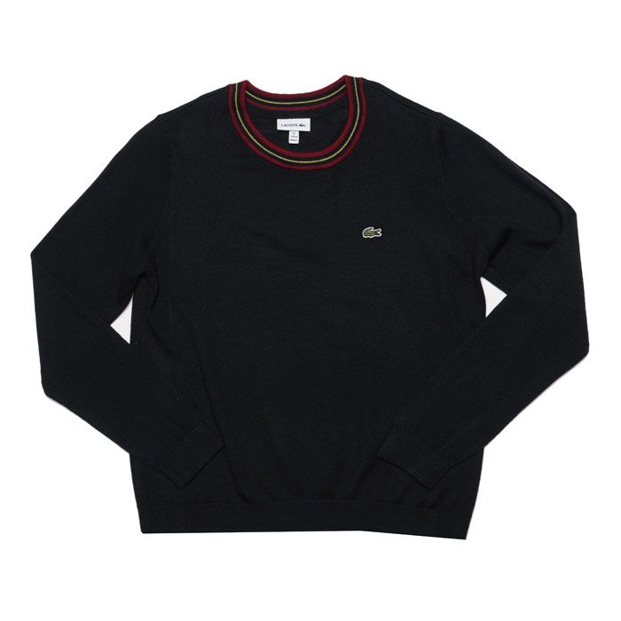 Infant Boys Contrast Neck Wool Crew Sweat.<BR>- Ribbed Collar  Cuffs & Hem.<BR>- Embroidered logo to chest.<BR>- Colour detail to collar.<BR>-50% Wool  50% Acrylic  Machine Washable (please read instructions).<BR> Ref No. AJ8087166