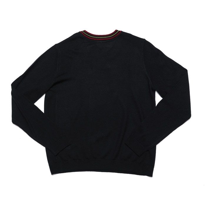 Infant Boys Contrast Neck Wool Crew Sweat.<BR>- Ribbed Collar  Cuffs & Hem.<BR>- Embroidered logo to chest.<BR>- Colour detail to collar.<BR>-50% Wool  50% Acrylic  Machine Washable (please read instructions).<BR> Ref No. AJ8087166