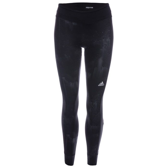 Womens adidas Response Graphic Climawarm Tights in black.<BR><BR>- Cosy women’s running tights  designed to keep you dry and insulated against the elements.<BR>- Stretch waist with inner drawcord and zipped sweat guard pocket.<BR>- climawarm® keeps you dry and insulates your body from the cold.<BR>- Subtle graphic print front and back; contrast side panels.<BR>- Ankle zips for easy on - off.<BR>- Flatlock seams reduce chafing and skin irritation.<BR>- Reflective adidas logo to left thigh.<BR>- Reflective details.<BR>- Fitted fit.<BR>- Inside leg length 26in approximately.<BR>- Body: 92% Polyester  8% Elastane.  Machine washable.<BR>- Ref: AX6004<BR><BR>Measurements are intended for guidance only.