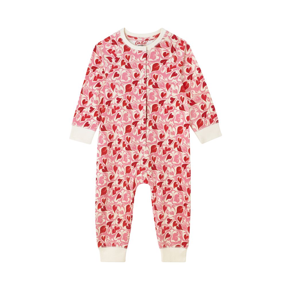 Marble Hearts Ditsy Footless Sleepsuit