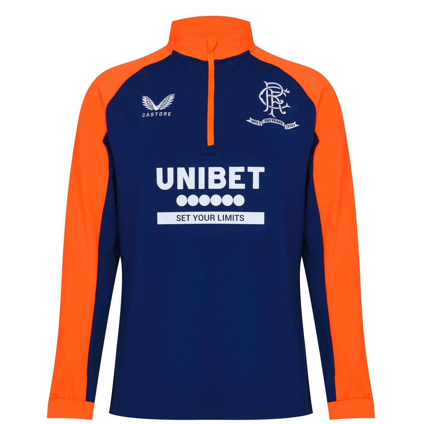 This Rangers Training Top by Castore has been crafted with high flex fabric which also wicks moisture away from the skin to ensure you can move with incredible freedom as well as remaining highly comfortable. The quarter zip fastening allows you to adjust the ventilation and take off with ease when you've fully warmed up, while the team crest highlights your support for the Gers with pride and the Castore branding completes the design.