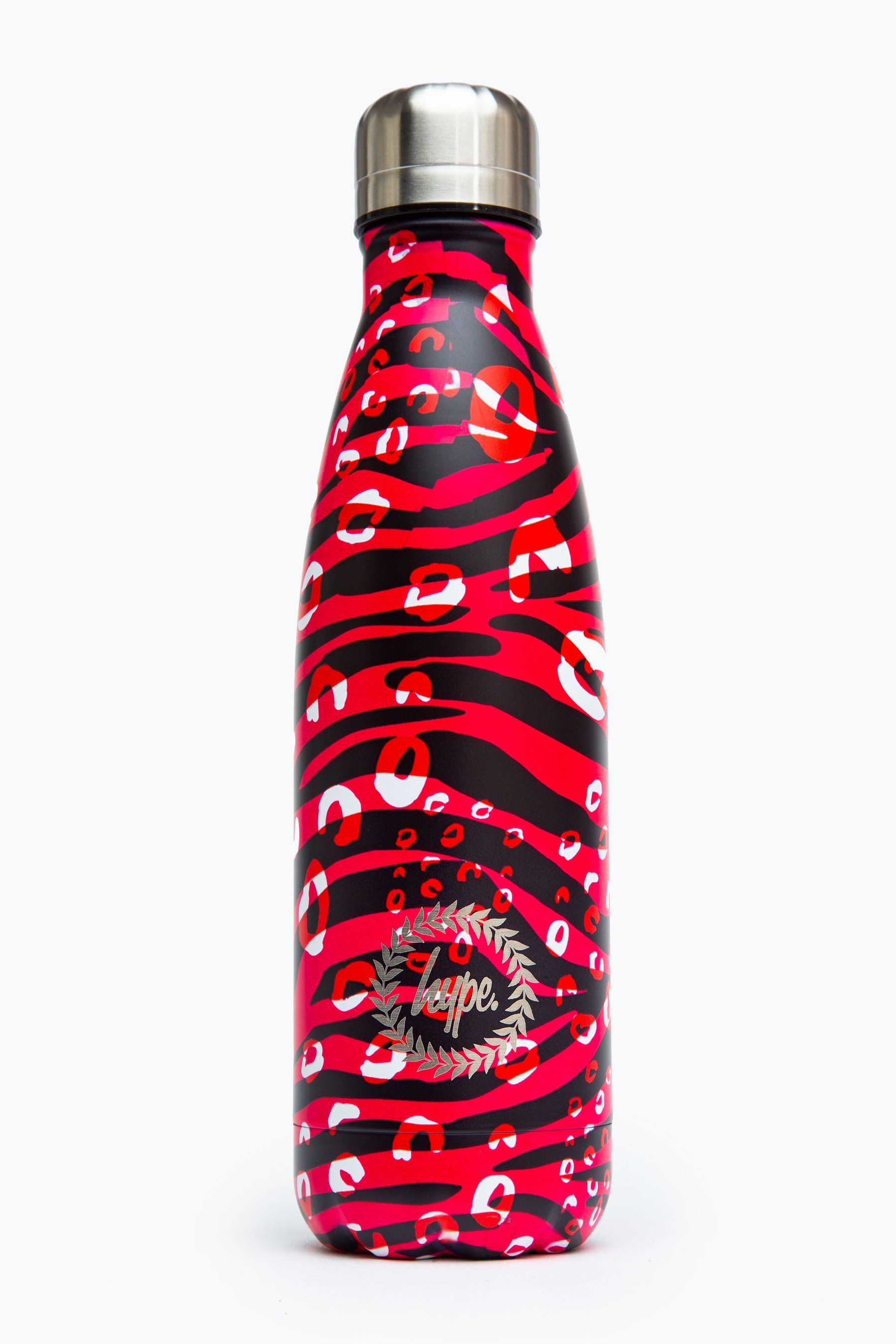 Keeping you hydrated, in style. Meet the HYPE. pink & black zebra metal reusable bottle, perfect for when you're on the go. Designed in Aluminium to ensure your water stays ice-cold and for chillier days, keeping your oat milk latte warm for longer. Why not grab one of our lunch bags or backpacks with a bottle holder to complete the look, we suggest grabbing the matching set.