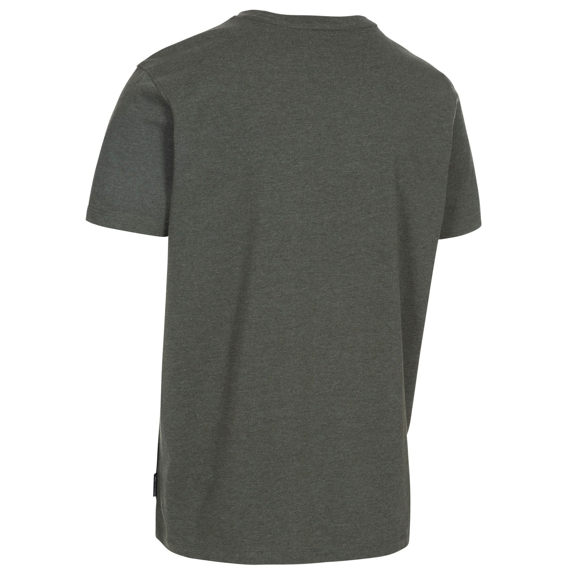60% Cotton, 40% Polyester. Short sleeves. Round neck. Print on chest. Wicking. Quick dry. Trespass Mens Chest Sizing (approx): S - 35-37in/89-94cm, M - 38-40in/96.5-101.5cm, L - 41-43in/104-109cm, XL - 44-46in/111.5-117cm, XXL - 46-48in/117-122cm, 3XL - 48-50in/122-127cm.