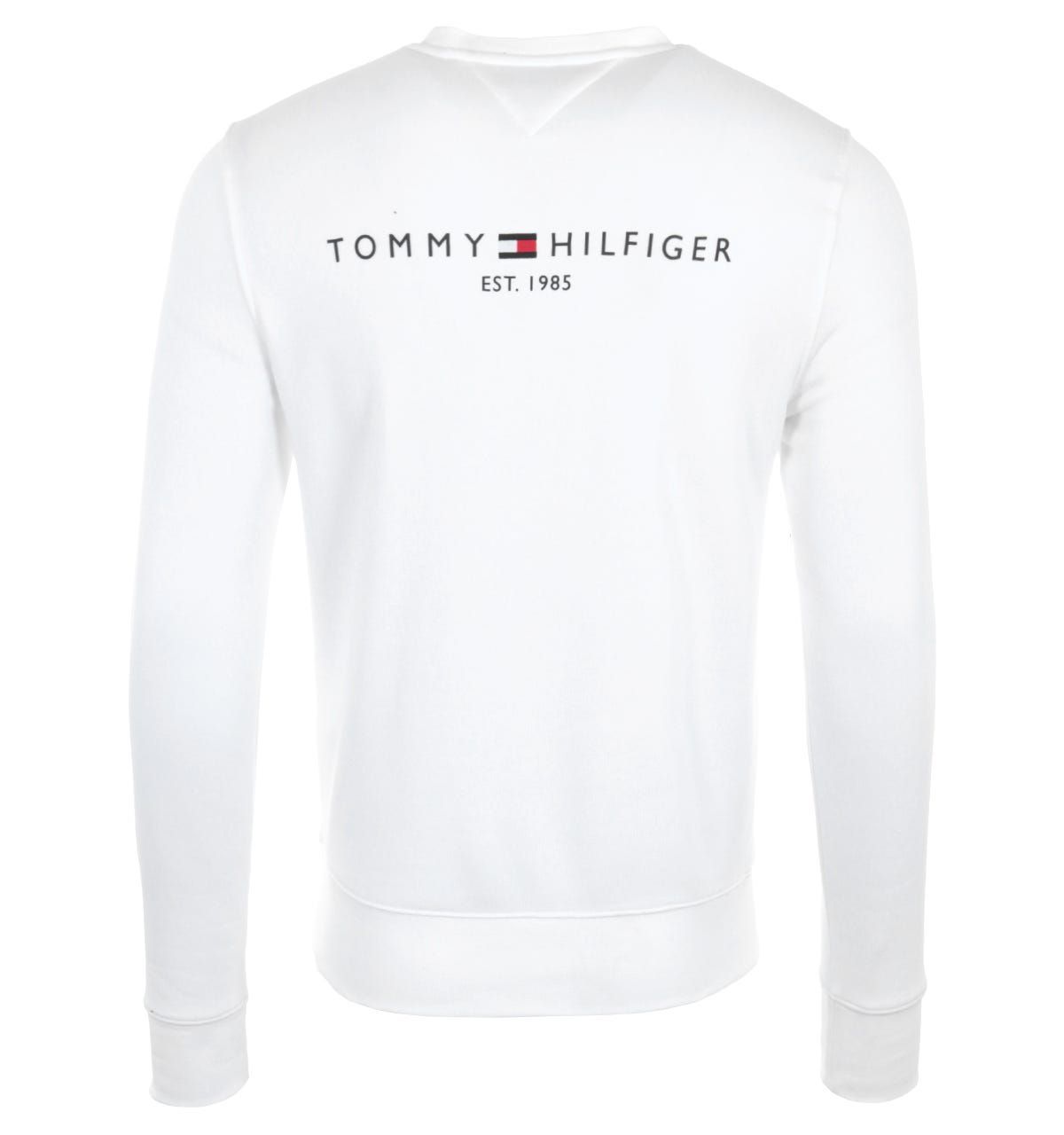 Tommy Hilfiger Rear Logo Organic Cotton Fleece Sweatshirt - White