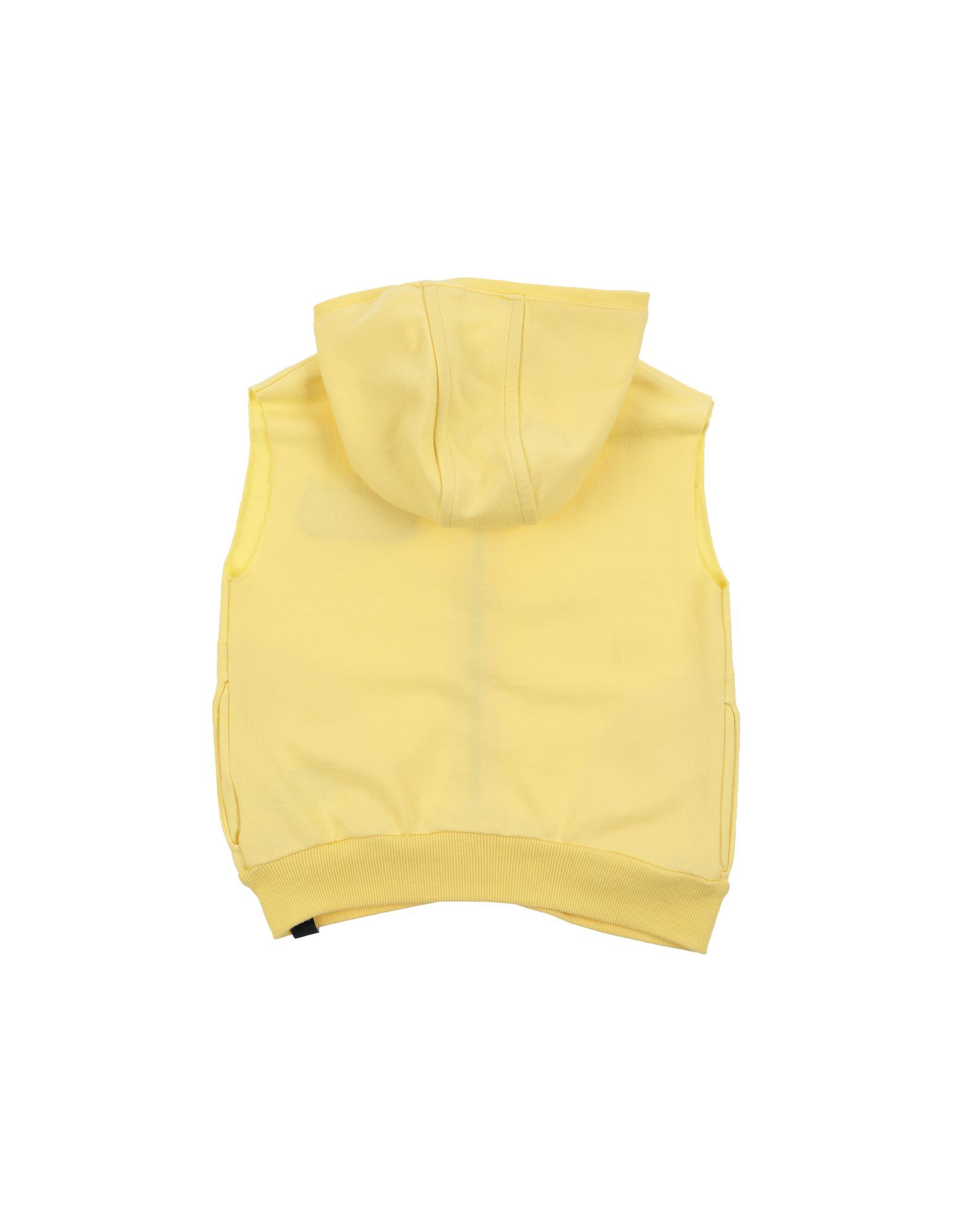 logo, solid colour, hooded collar, sleeveless, front closure, zip, multipockets, french terry lining, wash at 30° c, dry cleanable, iron at 110° c max, do not bleach, do not tumble dry, stretch, small sized
