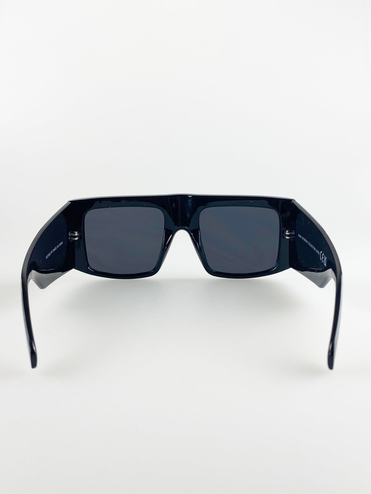 Black Oversized Square Sunglasses With Black Lenses 