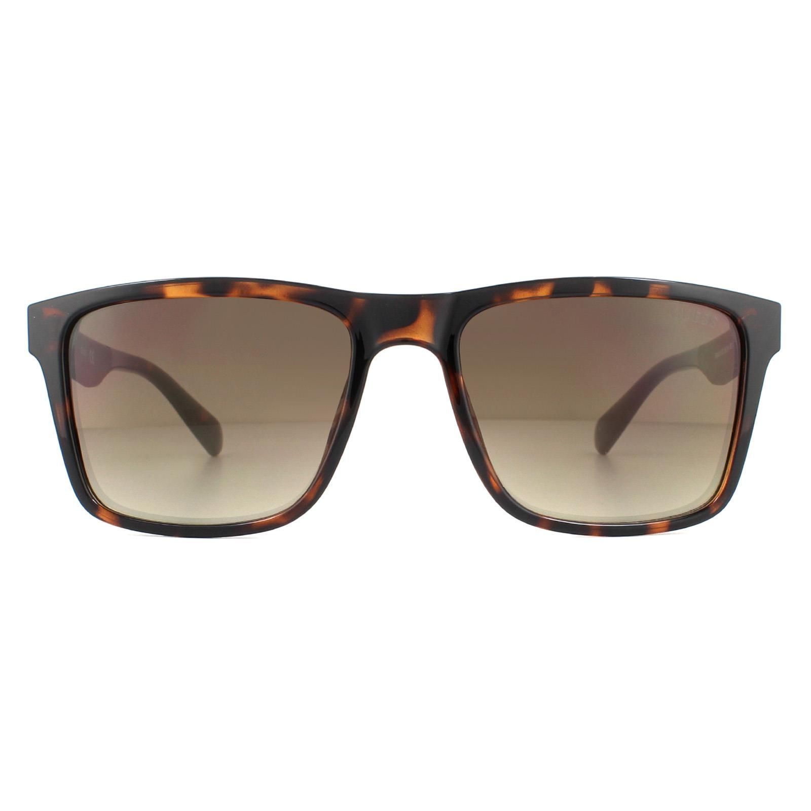 Guess Sunglasses GU6928 52G Dark Havana Black Brown Gradient are a classic rectangular style with the Guess G logo on the temples.