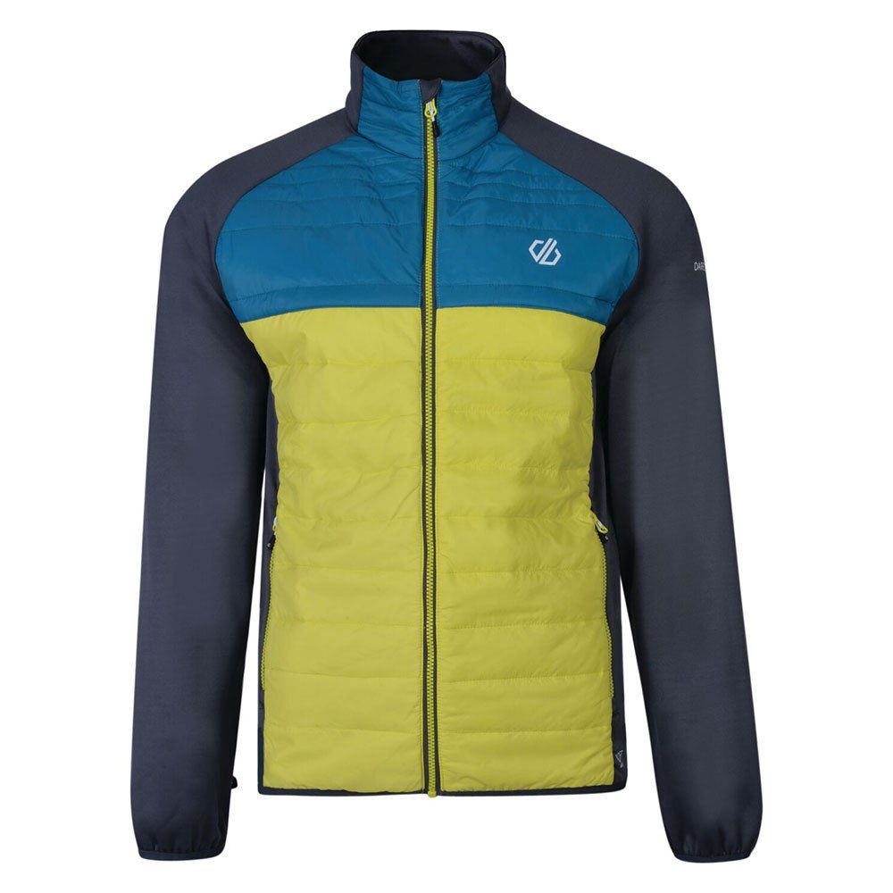 100% Polyester. ILoft woolfill hybrid with polyester ripstop and core stretch mix. Water repellent finish. Natural wicking and  odour control properties. 2 x lower zip pockets. Stretch binding to cuffs and hem. Dare 2B Mens Sizing (chest approx): XXS (34in/86cm), XS (36in/92cm), S (38in/97cm), M (40in/102cm), L (42in/107cm), XL (44in/112cm), XXL (47in/119cm), 3XL (50in/127cm), 4XL (53in/134cm), 5XL (56in/142cm).