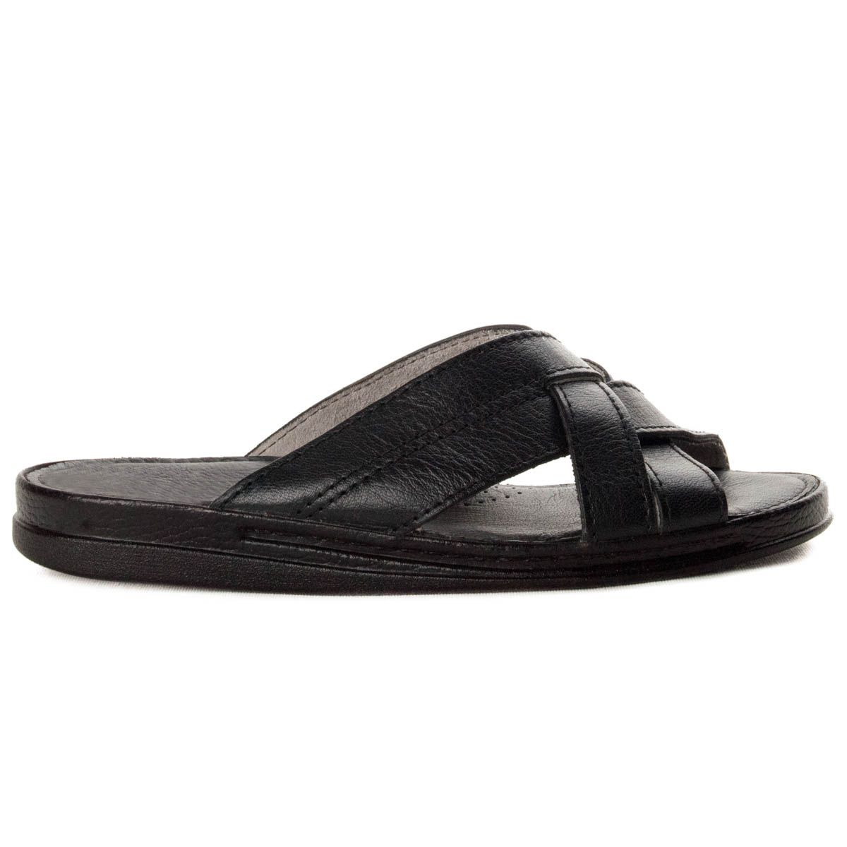 Men's skin sandal, with maximum comfort on the floor, by its gel, soft and padded template. Anatomical It consists of several crossed strips in the front. Very summer for his style. Made in Spain,