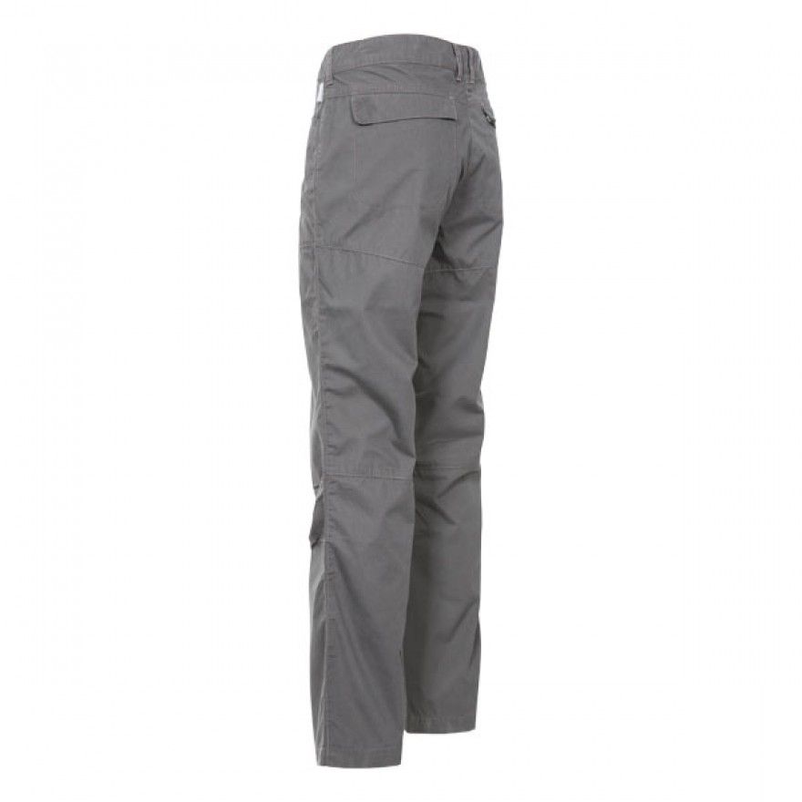 65% Polyester, 35% Cotton. Peached poplin. Garment washed. 4 pockets. Articulated knee darts. Water repelling technology. Trespass Womens Waist Sizing (approx): XS/8 - 25in/66cm, S/10 - 28in/71cm, M/12 - 30in/76cm, L/14 - 32in/81cm, XL/16 - 34in/86cm, XXL/18 - 36in/91.5cm.
