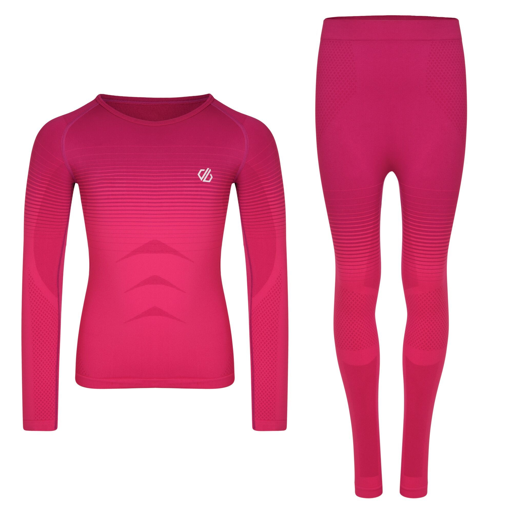 Elastane (8%), Polyester (42%), Polyamide (50%). Performance base layer collection. SeamSmart Technology. Q-Wic Seamless knitted fabric. Ergonomic body map fit. Fast wicking and quick drying properties.  odour control treatment. Dare 2B Kids Unisex Sizing (chest approx): 2 Years (22.5in/57cm), 3-4 Years (23in/58.5cm), 5-6 Years (23.5in/60cm), 7-8 Years (25in/64cm), 9-10 Years (27in/69cm), 11-12 Years (28in/71cm), 32