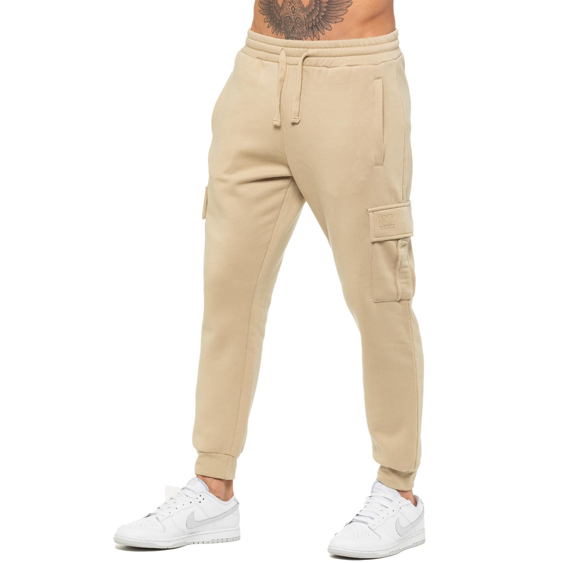 Enzo | Mens Cargo Joggers - Stone