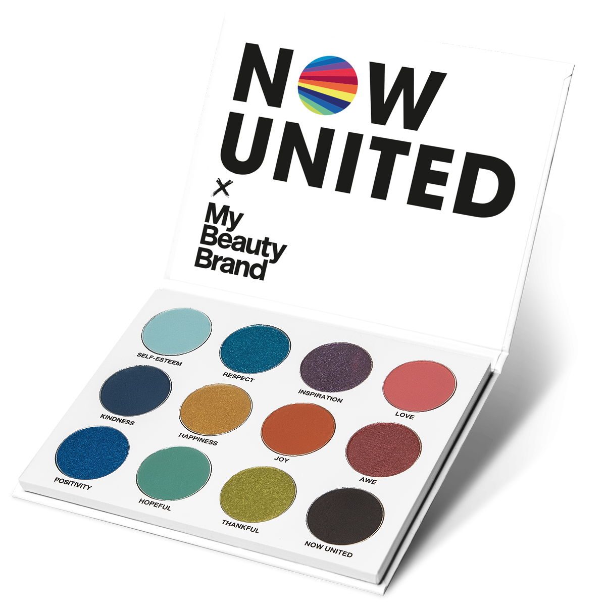This limited-edition palette was developed by the stars of Now United x MyBeautyBrand with color inspiration taken from Colors Speak. Colors Speak reflects the values close to their heart, from respect and kindness to joy and awe. The palette does more than just look amazing. The 12 expertly formulated high-pigment matte and shimmer shades have been created with the finest Italian ingredients worthy of beauty industry envy. Each of these shades were created to shine bright on their own or used together; to have fun with and to feel good in. Brush or fingertips, expert or amateur, this palette has something for everyone to enjoy. Bonus points: 100% Vegan