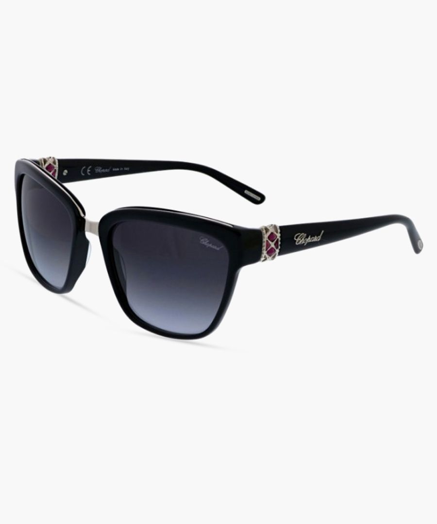 Black squared thick-frame sunglasses