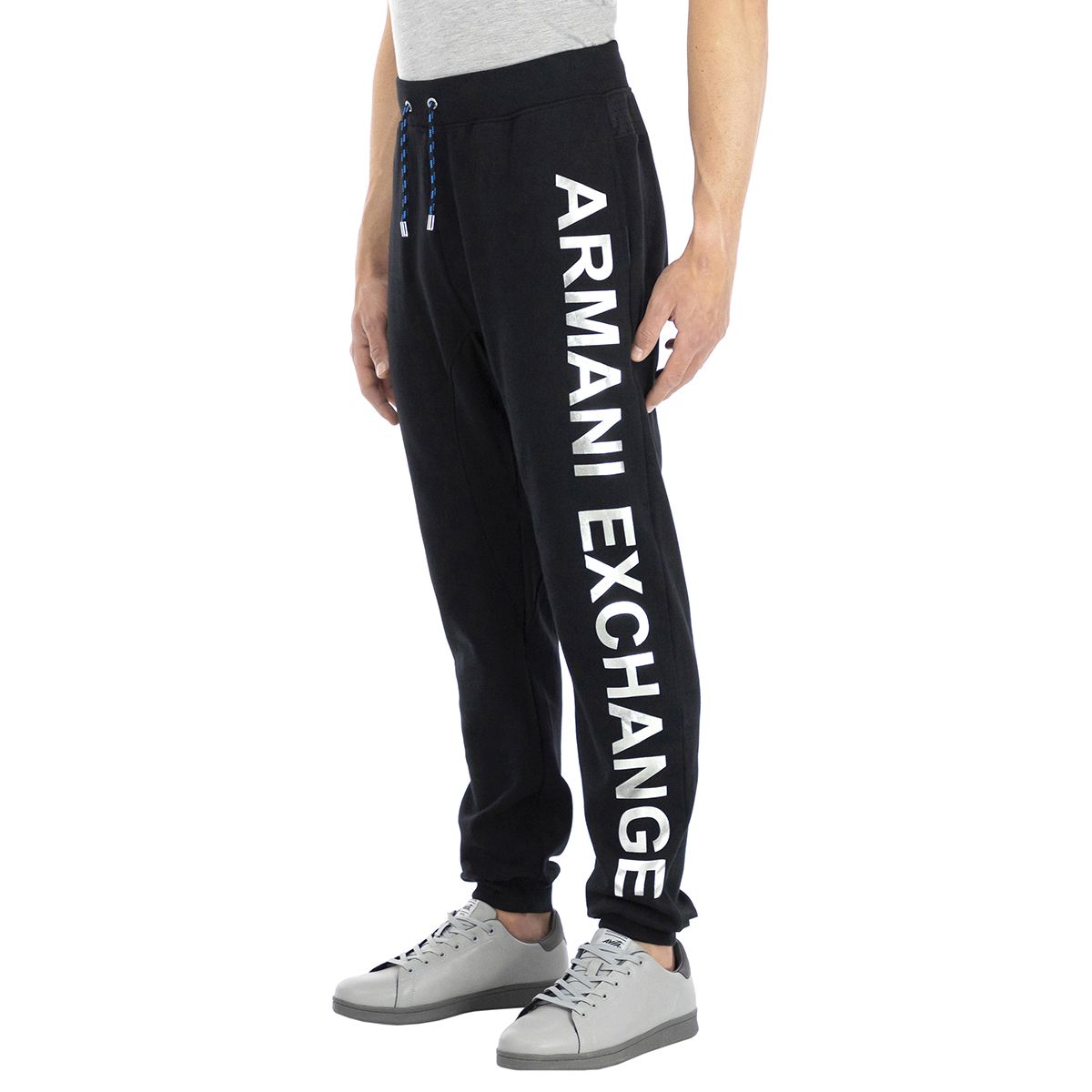 Armani Exchange Men Trousers Regular Fit Ankle Length in Black