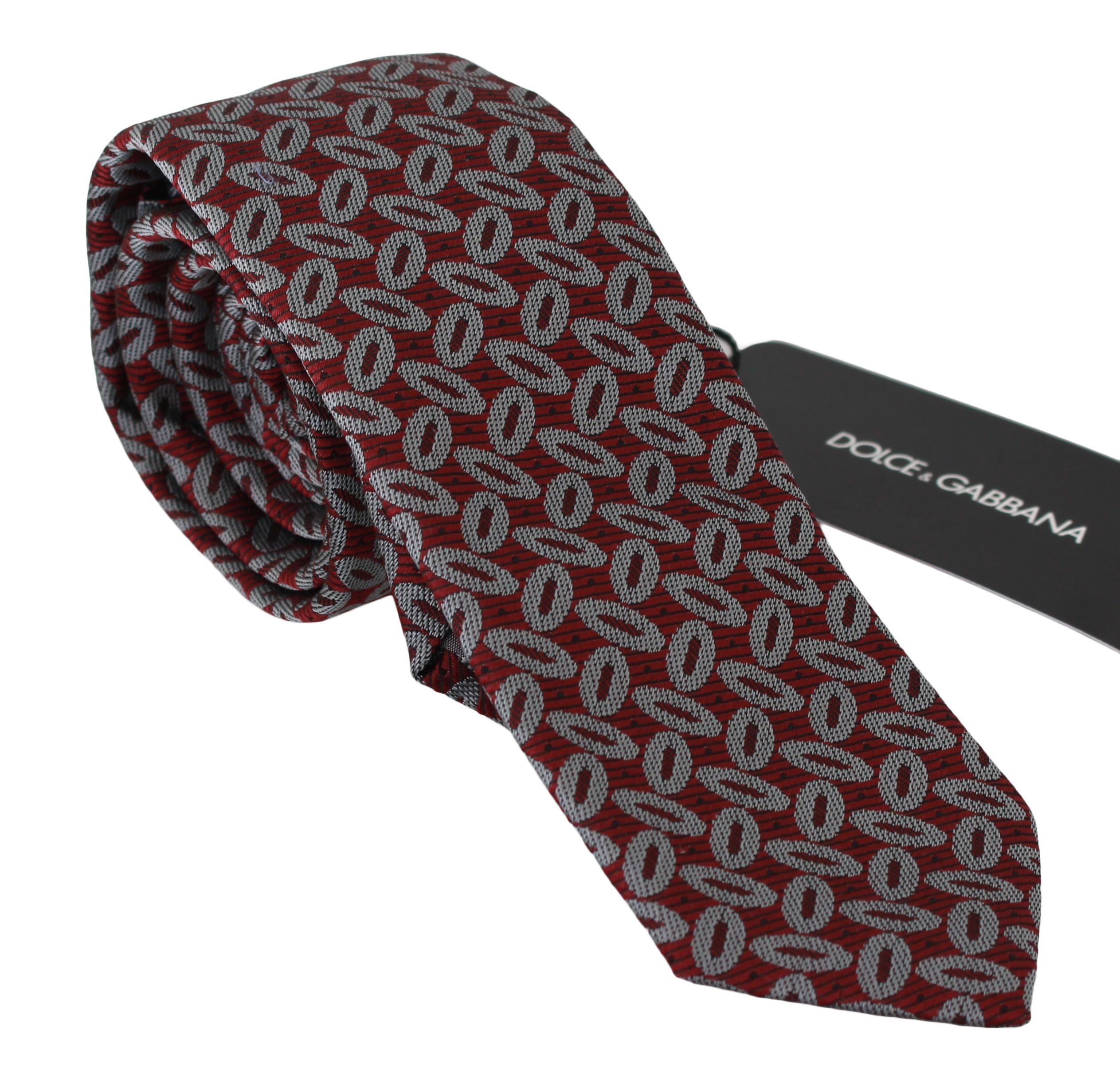 Dolce & Gabbana Red 100% Silk Printed Wide Necktie Men's Tie