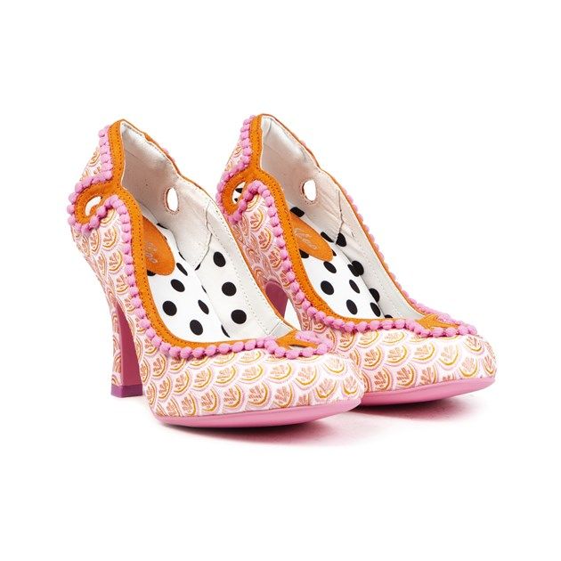 Womens orange Ruby Shoo miley shoes, manufactured with textile and a synthetic sole. Featuring: heel height 3 3/4