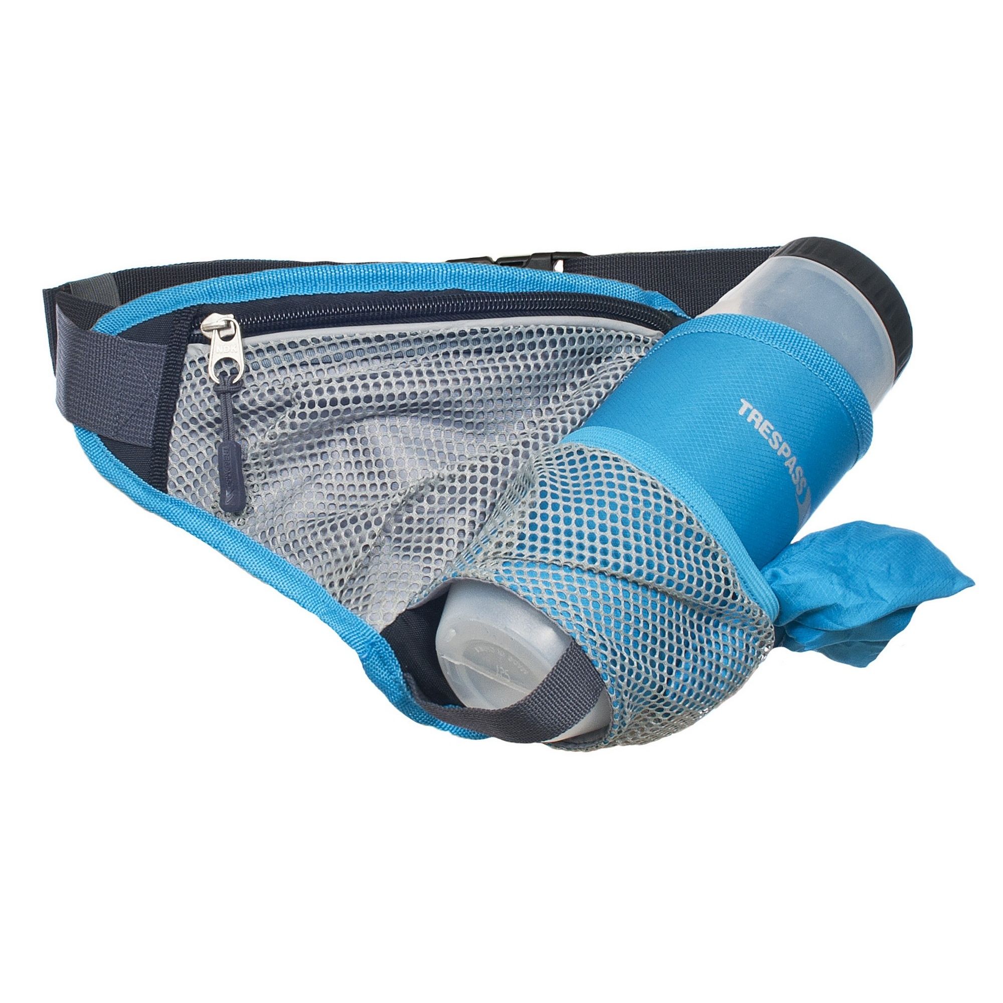 Sports bumbag. 1 Zipped compartment. 700ml BPA free sports bottle included. Detachable microfibre towel. Adjustable strap. Material: (bag) 100% 420D polyester ripstop, (bottle) 100% PCTG plastic.