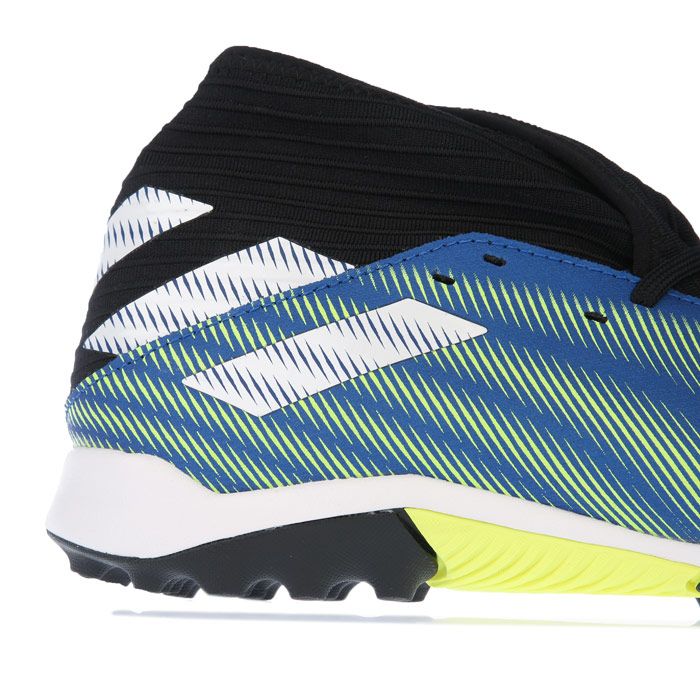 Mens adidas Nemeziz.3 Turf Football Boots in royal white.- Textile upper.- Laceless fastening.- Regular fit.- TPU-injected outsole.- adidas branding.- Firm ground outsole. - Synthetic upper  Synthetic and Textile lining  Synthetic sole.- Ref.: FW7407