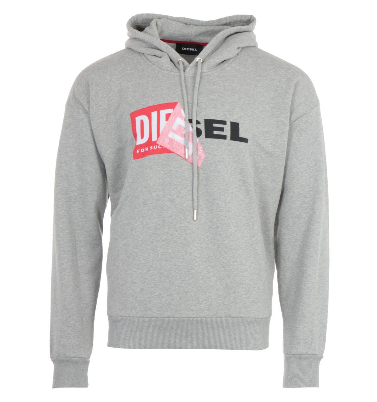 Crafted from pure smooth cotton, this hooded sweatshirt from Diesel is an ideal piece to refresh your wardrobe. Cut in an oversized fit for an effortless relaxed look. Featuring an adjustable drawstring hood and ribbed trims. Finished with the original Diesel logo in red with the brand new logo in black underneath, printed across the chest.Oversized Fit, Pure Cotton Composition , Adjustable Drawstring Hood, Ribbed Cuffs & Hemline, Diesel Branding. Style & Fit:Oversized Fit, Fits True to Size. Composition & Care:100% Cotton, Machine Wash.
