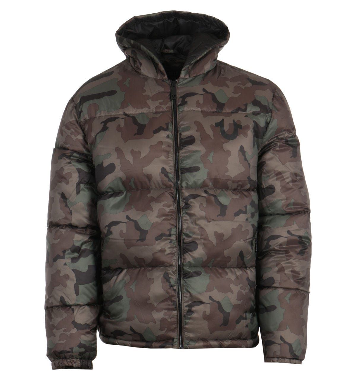True Religion Hooded Puffer Jacket Camo