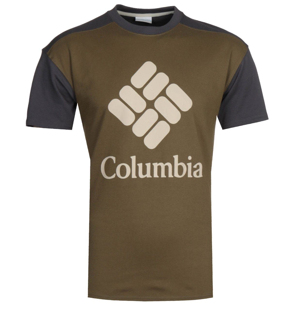 <p>A cool-season essential crafted by Columbia. The Columbia Lodge Green T-Shirt is a classic silhouette fitted with a crew neck and tonal stitching to give a vibrant touch. The design is finished with the Columbia logo printed on the chest.</p><ul><li>Cotton composition</li><li>Crew neck</li><li>Short sleeve</li><li>Ribbed trims</li><li>Tonal stitching throughout</li><li>Columbia logo printed on the chest</li></ul><p>Style & Fit:</p><ul><li>Regular fit</li><li>Fits true to size</li></ul><p>Fabric Composition & Care:</p><ul><li>100% Cotton</li><li>Machine wash</li></ul>