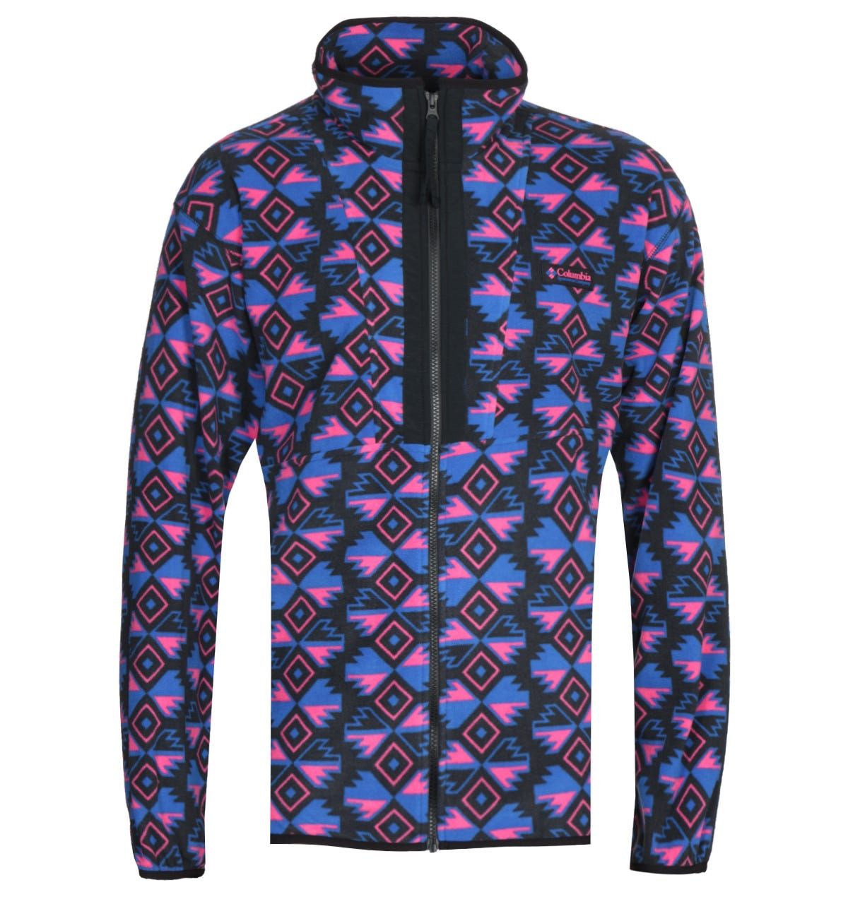 <p>A Columbia essential perfect for this seasons wardrobe. The Columbia Pink, Black & Blue Back Bowl Fleece is a lightweight polyester composition, fitted with a full zip fastening with side-entry pockets either side. The design is finished with a unique pattern throughout and the Columbia logo embroidered on the chest.</p><ul><li>Polyester composition</li><li>Zip fastening</li><li>Tonal stitching throughout</li><li>Diamond pattern</li><li>Columbia logo located on chest</li></ul><p>Style & Fit:</p><ul><li>Regular fit</li><li>Fits true to size</li></ul><p>Fabric Composition & Care:</p><ul><li>100% Polyester</li><li>Machine wash</li></ul>