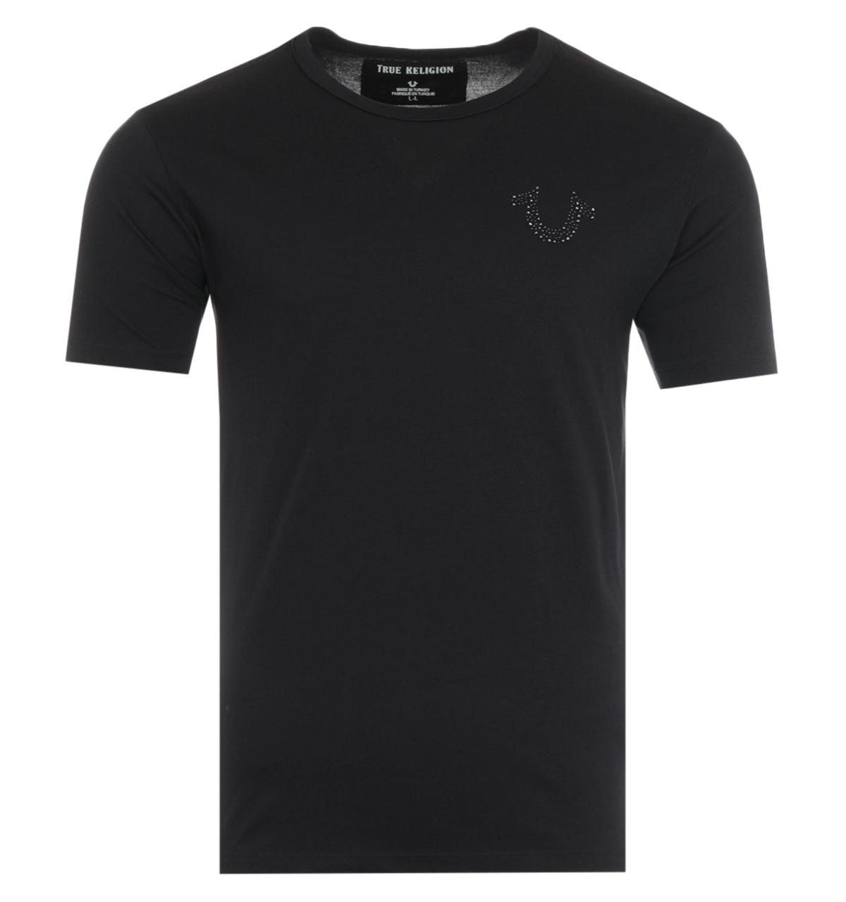 True Religion Rinestone Logo T-Shirt - Black