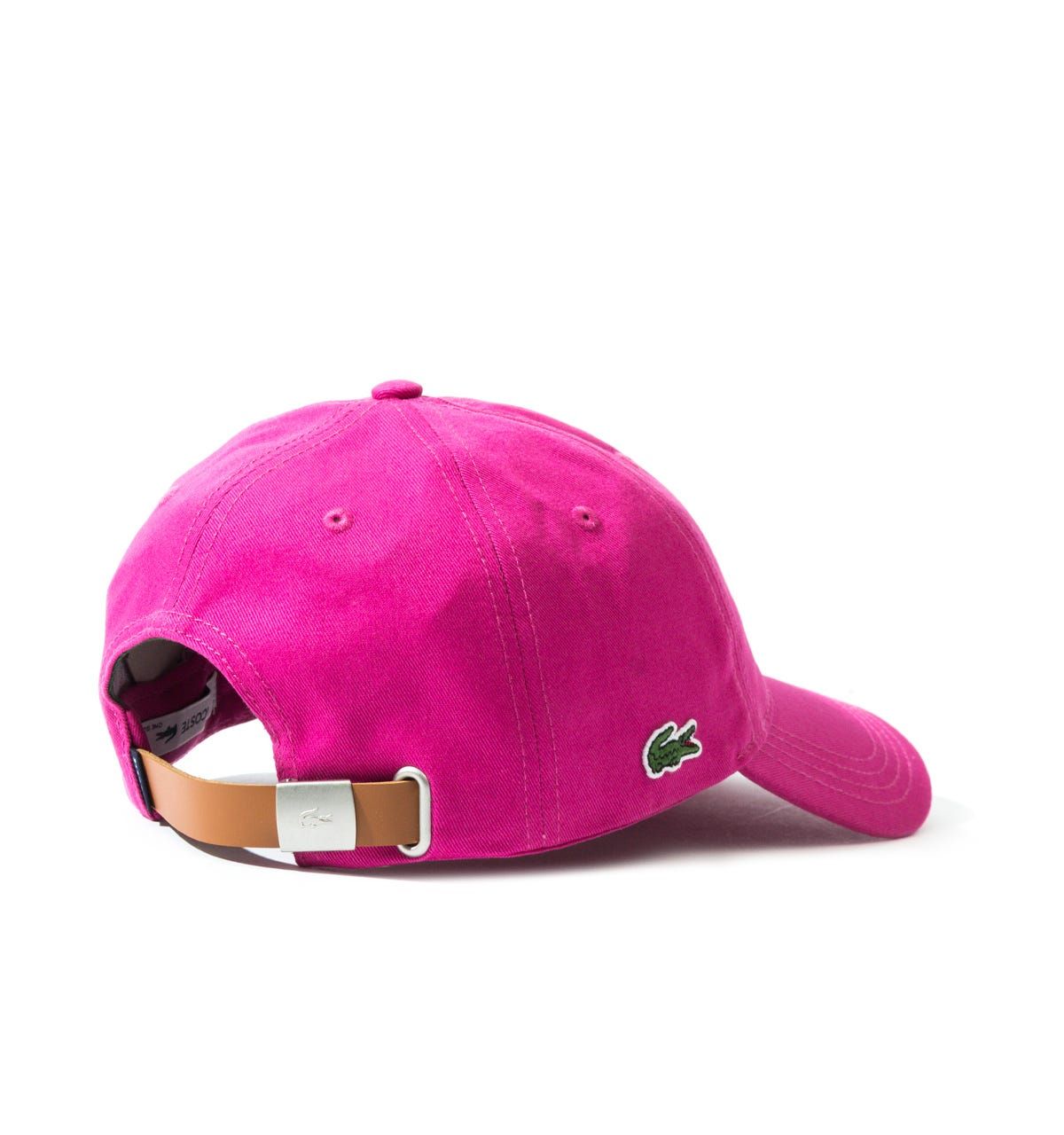 <p>A six-panel cap, crafted by Lacoste. The Lacoste Casquette Pink Cap is a pure polyester composition fitted with vented eyelets and a pre-curved bill. The design is finished with the Lacoste logo embroidered on the front.</p><ul><li>Polyester composition</li><li>Pe-curved</li><li>Tonal stitching</li><li>Adjustable back strap</li><li>Lacoste logo embroidered on front</li></ul>