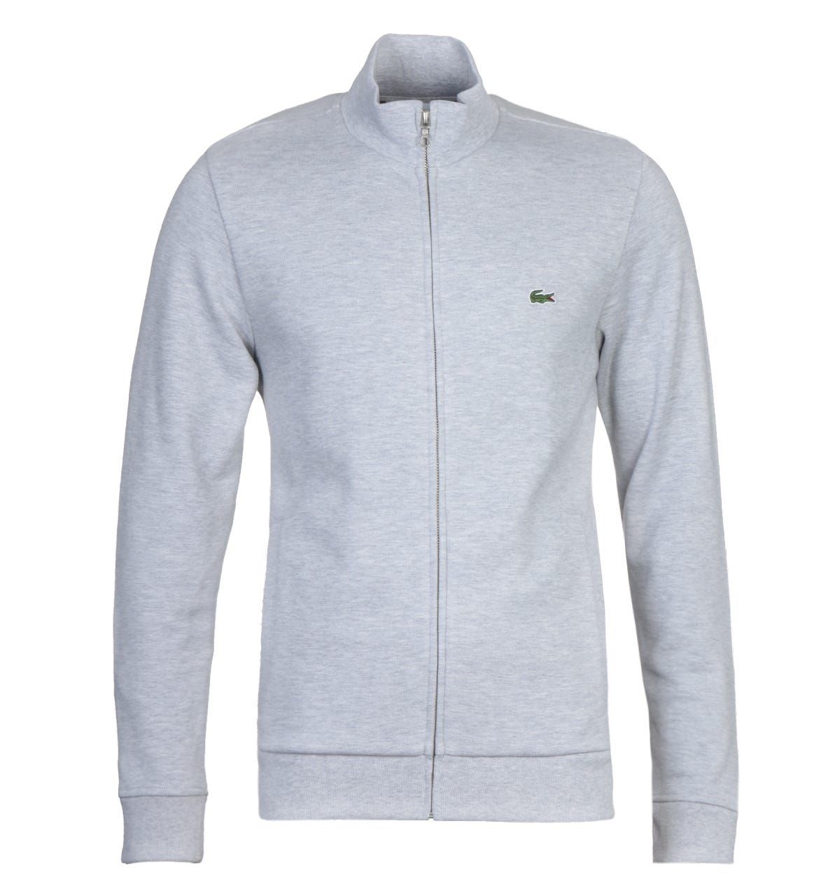 <p>A pique cotton composition crafted by Lacoste. The Lacoste Homme Grey Zip Through Sweatshirt is fitted with a full zip fastening, which also features a funnel neck for a light and comforting fit. The classic silhouette offers versatility, with the design being finished with the Lacoste logo embroidered on the chest.</p><ul><li>Pique cotton composition</li><li>Funnel neck</li><li>Zip fastening</li><li>Ribbed trims</li><li>Tonal stitching</li><li>Lacoste logo embroidered on chest</li></ul><p>Style & Fit:</p><ul><li>Regular fit</li><li>Fits true to size</li></ul><p>Fabric Composition & Care:</p><ul><li>100% Cotton</li><li>Machine wash</li></ul>