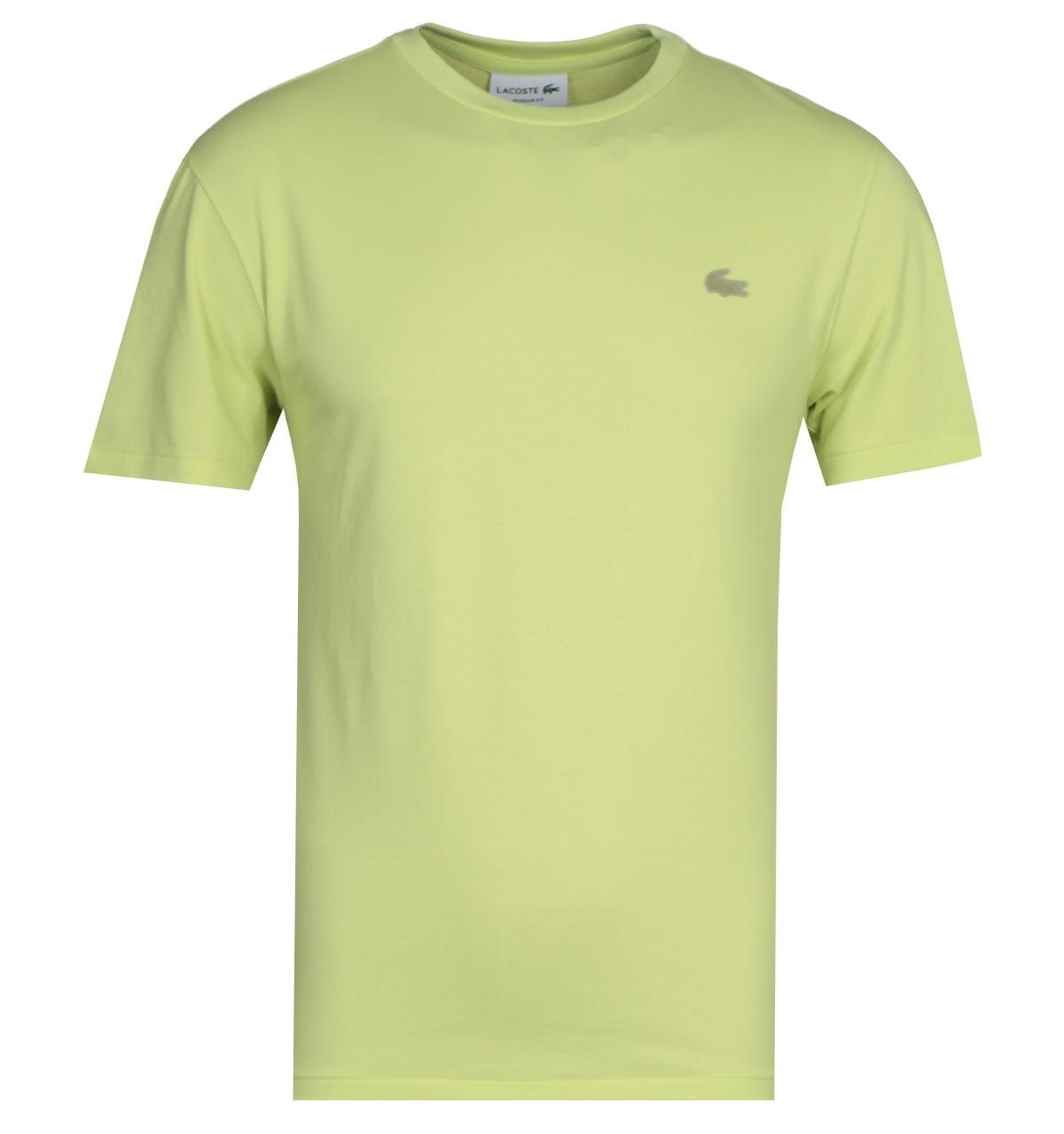 <p>A pure cotton composition crafted by Lacoste. The Lacoste Yellow Homme T-Shirt is fitted with a crew neck cut with ribbed trims. The design is finished with the Lacoste logo embroidered on the chest.</p><ul><li>Cotton composition</li><li>Crew neck</li><li>Tonal stitching</li><li>Ribbed trims</li><li>Lacoste logo embroidered on chest</li></ul><p>Style & Fit:</p><ul><li>Regular fit</li><li>Fits true to size</li></ul><p>Fabric Composition & Care:</p><ul><li>63% Cotton 31% Polyester 6% Elastane</li><li>Machine washable</li></ul>