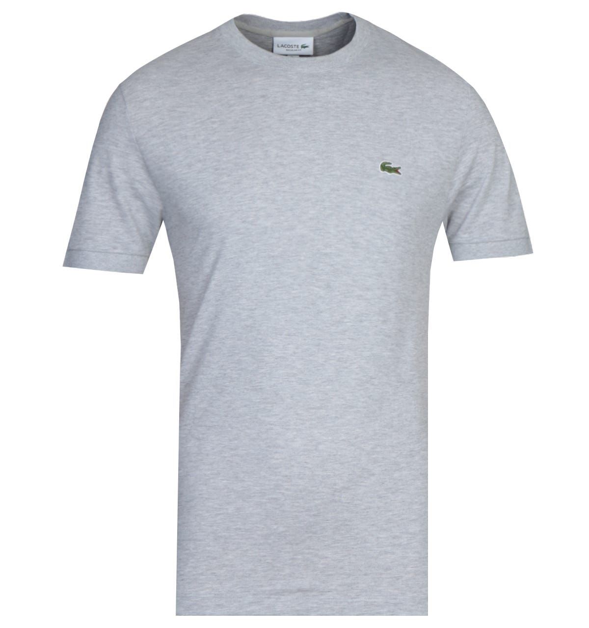 <p>A pure cotton composition crafted by Lacoste. The Lacoste Grey Homme T-Shirt is fitted with a crew neck cut with ribbed trims. The design is finished with the Lacoste logo embroidered on the chest.</p><ul><li>Cotton composition</li><li>Crew neck</li><li>Tonal stitching</li><li>Ribbed trims</li><li>Lacoste logo embroidered on chest</li></ul><p>Style & Fit:</p><ul><li>Regular fit</li><li>Fits true to size</li></ul><p>Fabric Composition & Care:</p><ul><li>100% Cotton</li><li>Machine washable</li></ul>