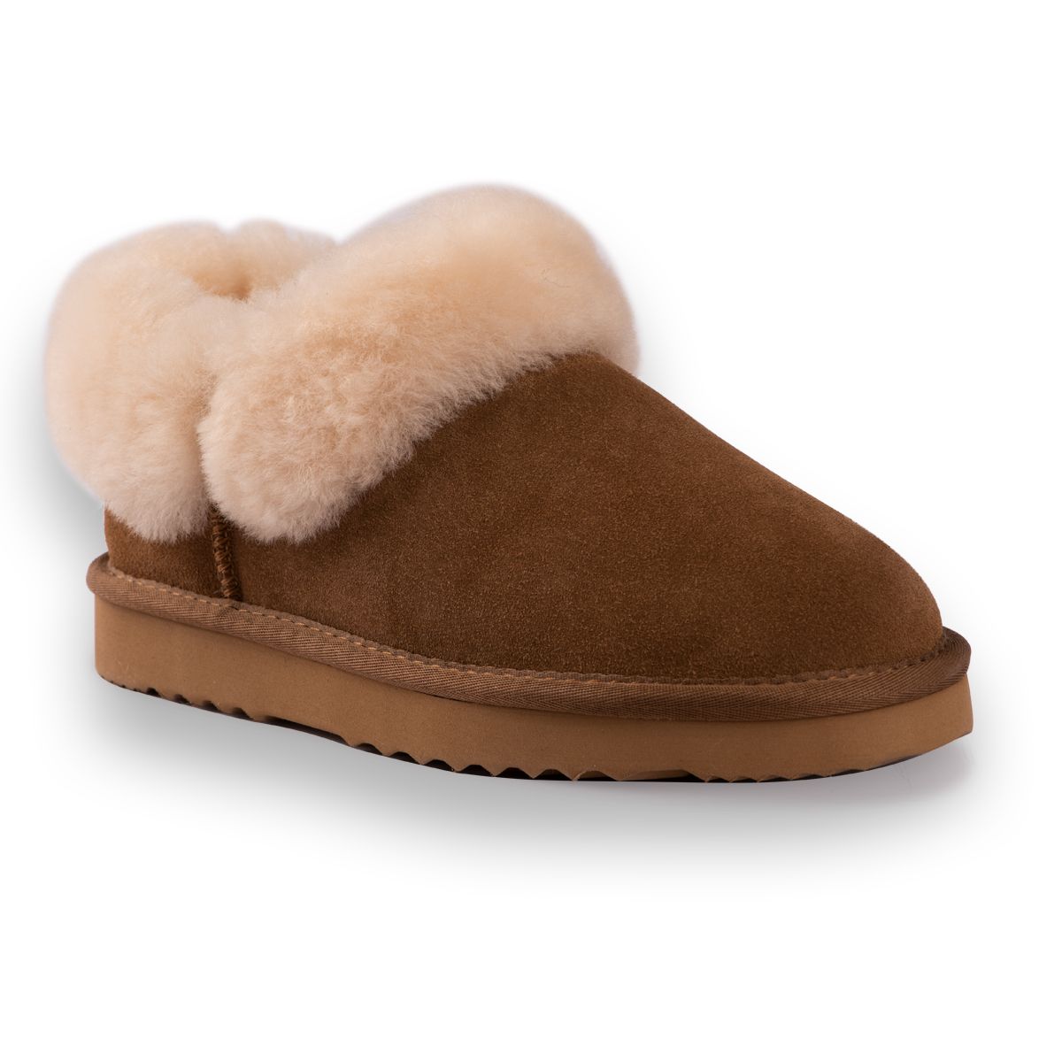 DETAILS    This traditional Ankle slipper for built comfort and support. The added sheepskin collar allows for that extra warmth, still providing a stylish look.  Traditional slipper you will wear all year round Plush premium Australian sheepskin lining Water resistant Leather Upper  Full Australian sheepskin insole Stylish looking sheepskin collar Light weight EVA, rubber blend outsole - soft and extra cushioning  Sheepskin breathes allowing feet to stay warm in winter and cool in summer 100% brand new and high quality, comes in a branded box, suitable for gift