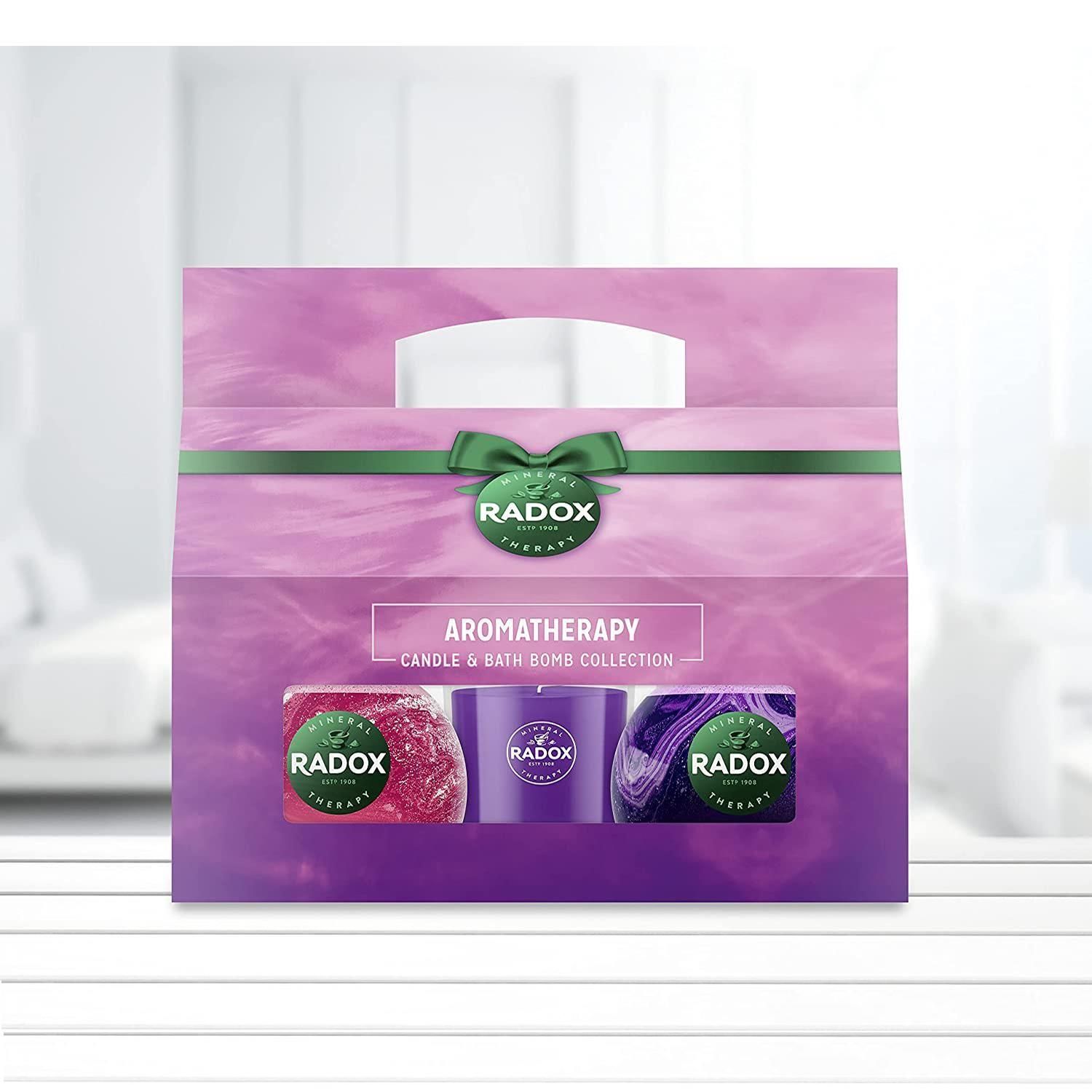 Radox Aromatherapy Candle & Bath Bomb Collection 3Piece Gift Set for Her