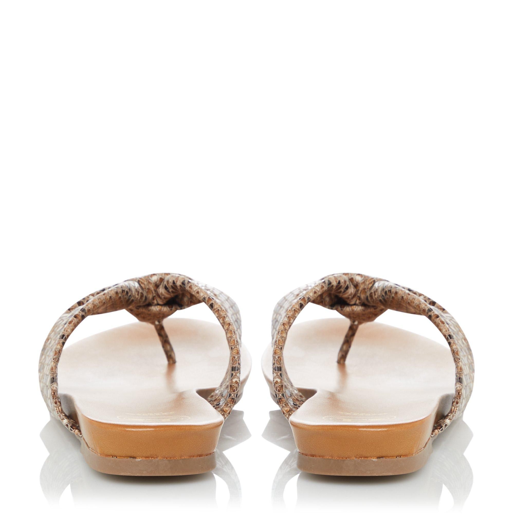 dune loopy sandals in tan