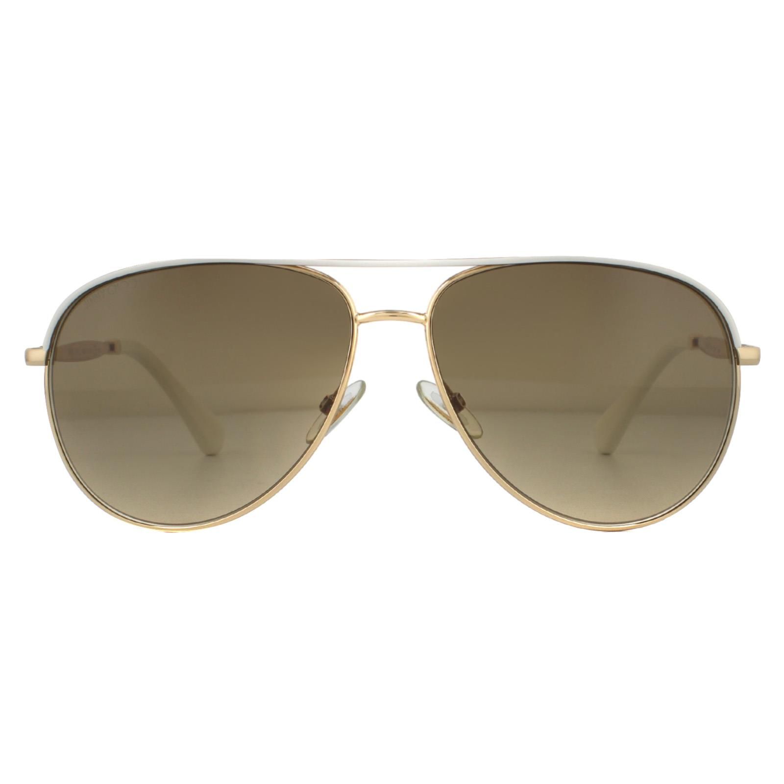 Jimmy Choo Sunglasses Jewly/S 150 S1 Rose Gold Ivory Brown Gradient are a classic aviator design with jewel embellished temples for a feminine touch.