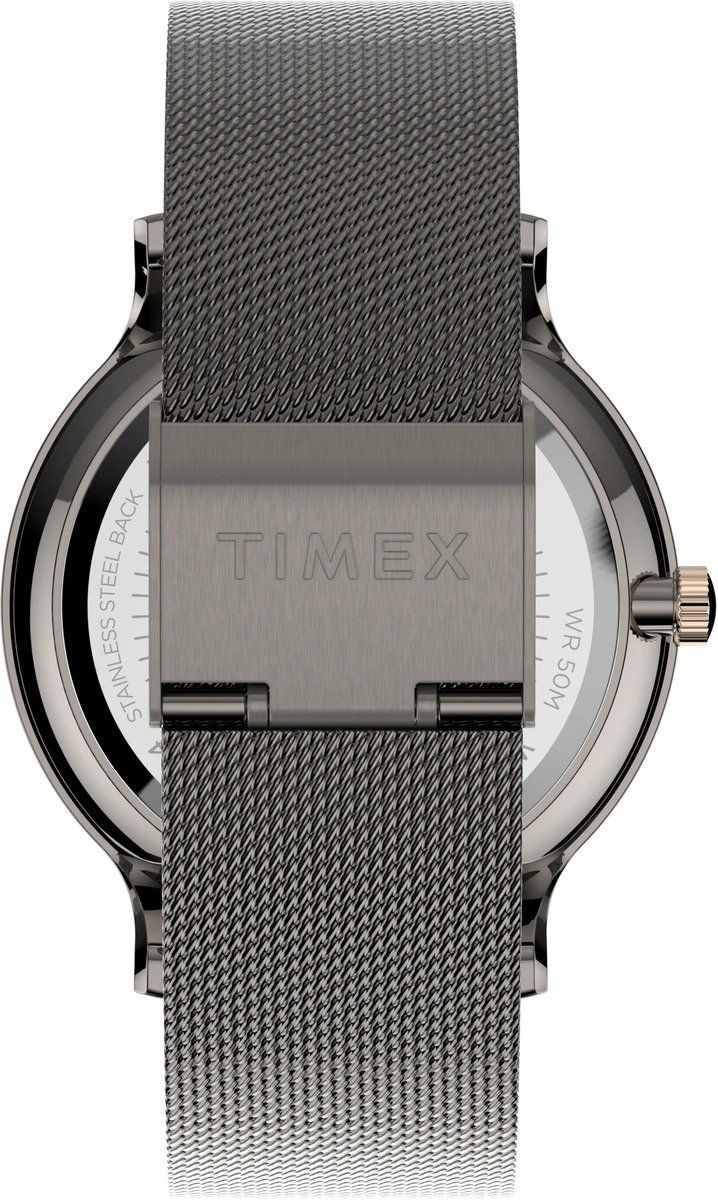 This Timex Transcend Multi Dial Watch for Women is the perfect timepiece to wear or to gift. It's Grey 38 mm Round case combined with the comfortable Grey Stainless steel watch band will ensure you enjoy this stunning timepiece without any compromise. Operated by a high quality Quartz movement and water resistant to 3 bars, your watch will keep ticking. This watch is great with both casual and dressy wear, this watch will always attract attention to your wrist! -The watch has a calendar function: Day-Date, 24-hour Display, Luminous Hands High quality 19 cm length and 18 mm width Grey Stainless steel strap with a Fold over clasp Case diameter: 38 mm,case thickness: 10 mm, case colour: Grey and dial colour: Grey