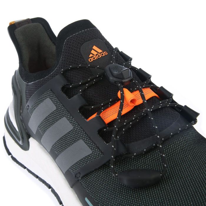 Mens adidas Ultraboost WINTER.RDY Running Shoes in black.- adidas Primeknit textile upper with water-repellent WINTER.RDY.- Comes with speed lacing and regular laces.- Metallic finish on the 3-Stripes.- Responsive Boost midsole. - Water-repellent.- Regular fit.- Stretchweb with Continental™ Rubber outsole.- Textile and synthetic upper  Textile lining  Synthetic sole. - Ref: EG9798