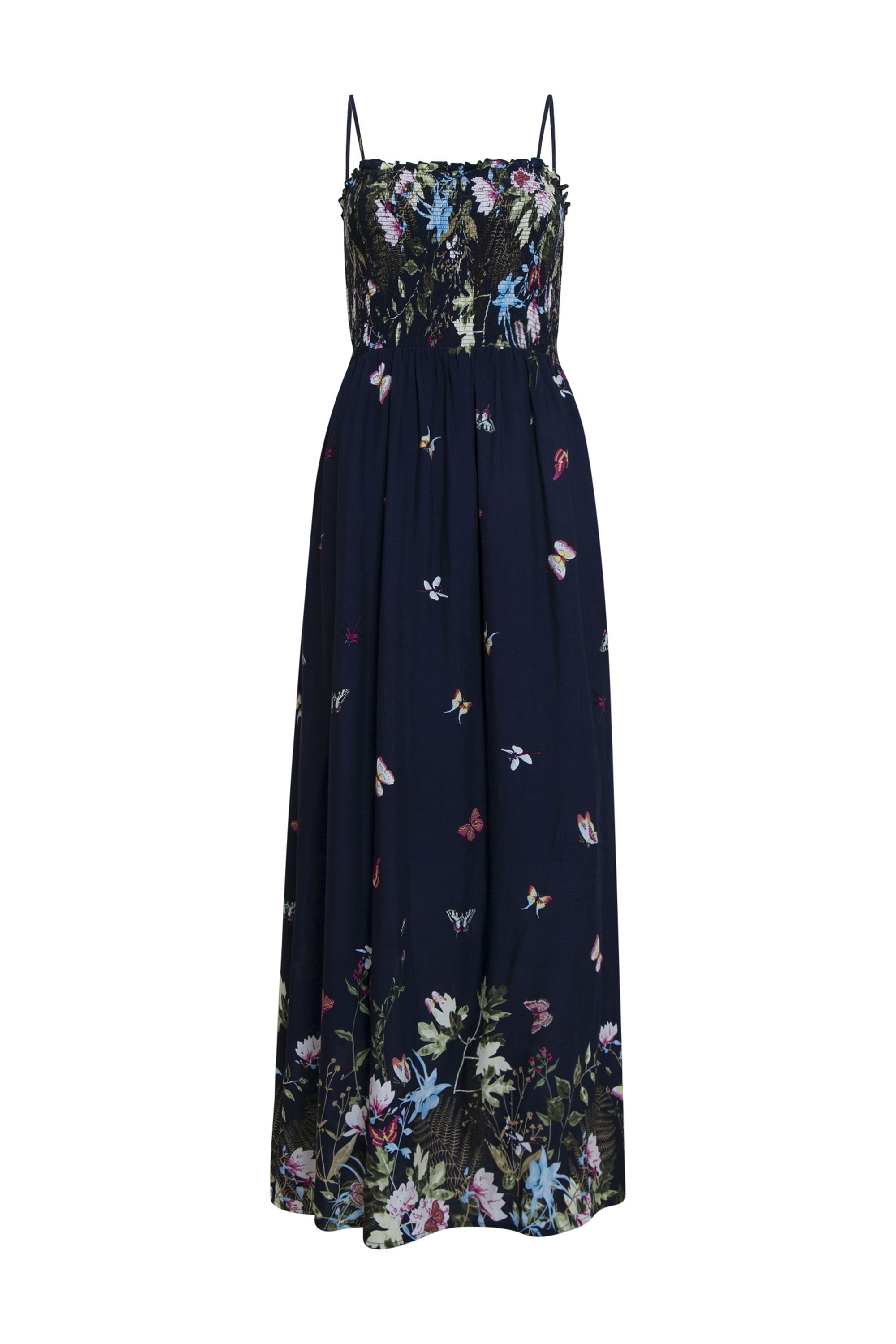 Mela Floral Shirred Maxi Dress