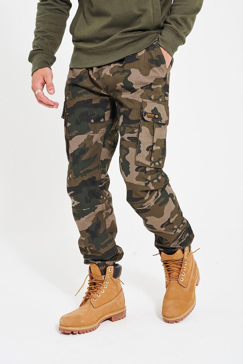 'Devvie' Slim Fit Cotton Cargo Trousers