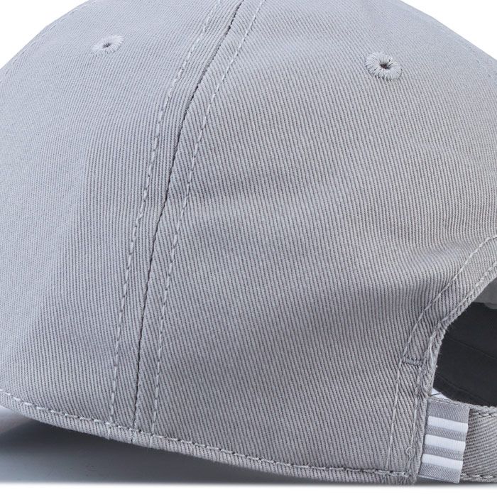 Mens adidas Originals Trefoil Classic Cap  Grey. <BR><BR>- Poly-cotton blend for a secure and comfy wear. <BR>- Six -panel design. <BR>- Breathable eyelets to keep your head cool. <BR>- Adjustable strap at the back for a custom fit. <BR>- Curved peak finish. <BR>- White Trefoil to the front. <BR>- Shell; 100% cotton. Lining; 80% polyester  20% cotton. Machine washable. <BR>- Ref: BK7282