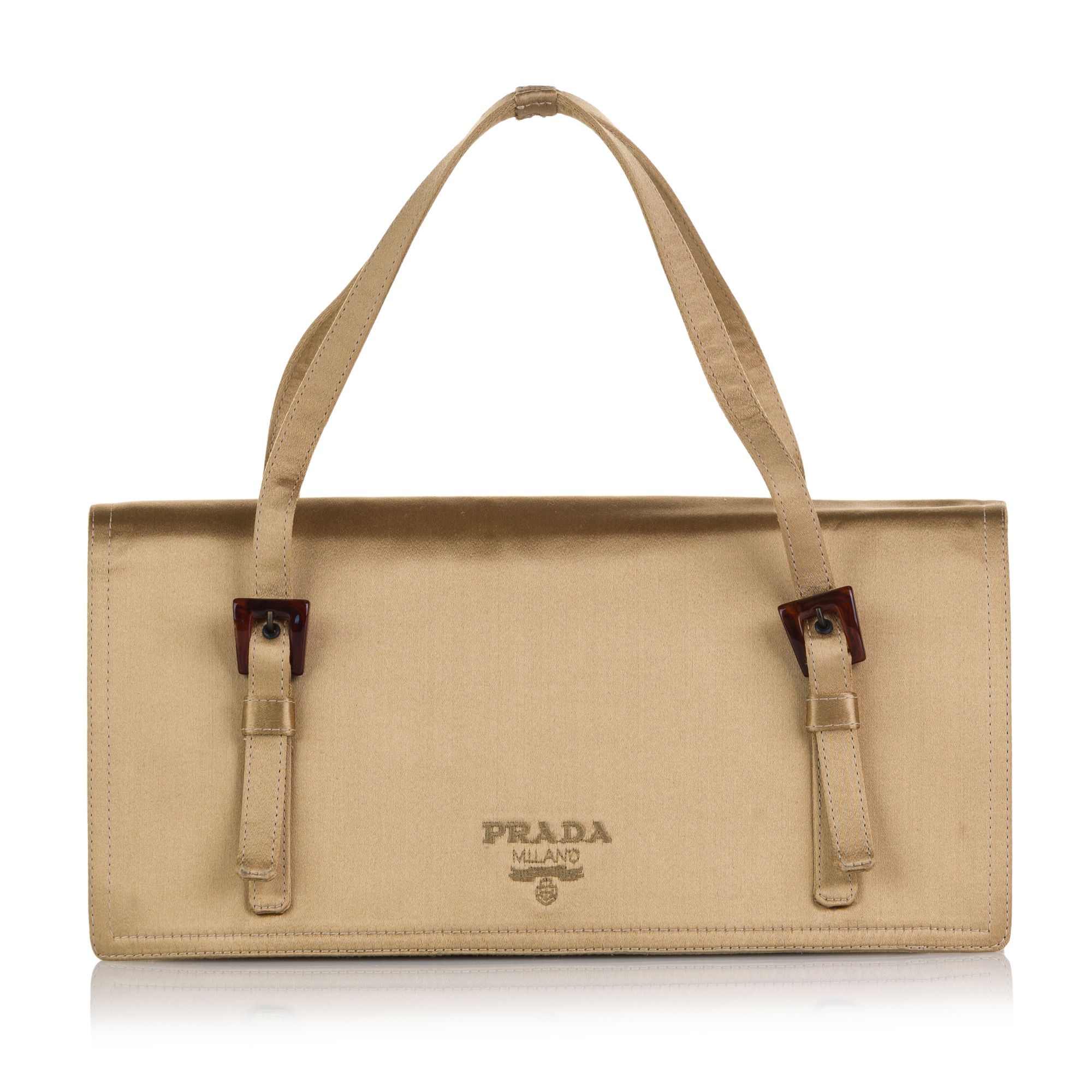 Vintage Prada Satin Shoulder Bag Brown