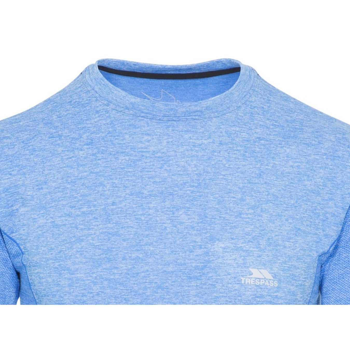 Seamless. Long sleeve. Round neck. Contrast panels. Reflective printed logos.  finish. Wicking. Quick dry. 59% Polyamide/36% Polyester/5% Elastane. Trespass Mens Chest Sizing (approx): S - 35-37in/89-94cm, M - 38-40in/96.5-101.5cm, L - 41-43in/104-109cm, XL - 44-46in/111.5-117cm, XXL - 46-48in/117-122cm, 3XL - 48-50in/122-127cm.