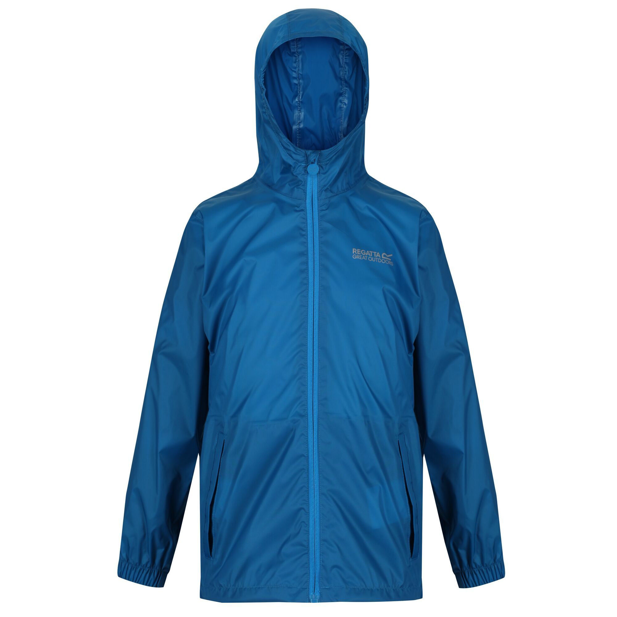100% polyamide. Lightweight, waterproof jacket that packs down small, ideal for walking, hiking, camping, festivals and school trips. The seam sealed ISOLITE 5,000 polyamide fabric with a DWR (Durable Water Repellent) finish sheds moisture and breathes. With two handy pockets and a small stuff sack. Regatta Kids Sizing (chest approx): 2 Years (53-55cm), 3-4 Years (55-57cm), 5-6 Years (59-61cm), 7-8 Years (63-67cm), 9-10 Years (69-73cm), 11-12 Years (75-79cm), 32
