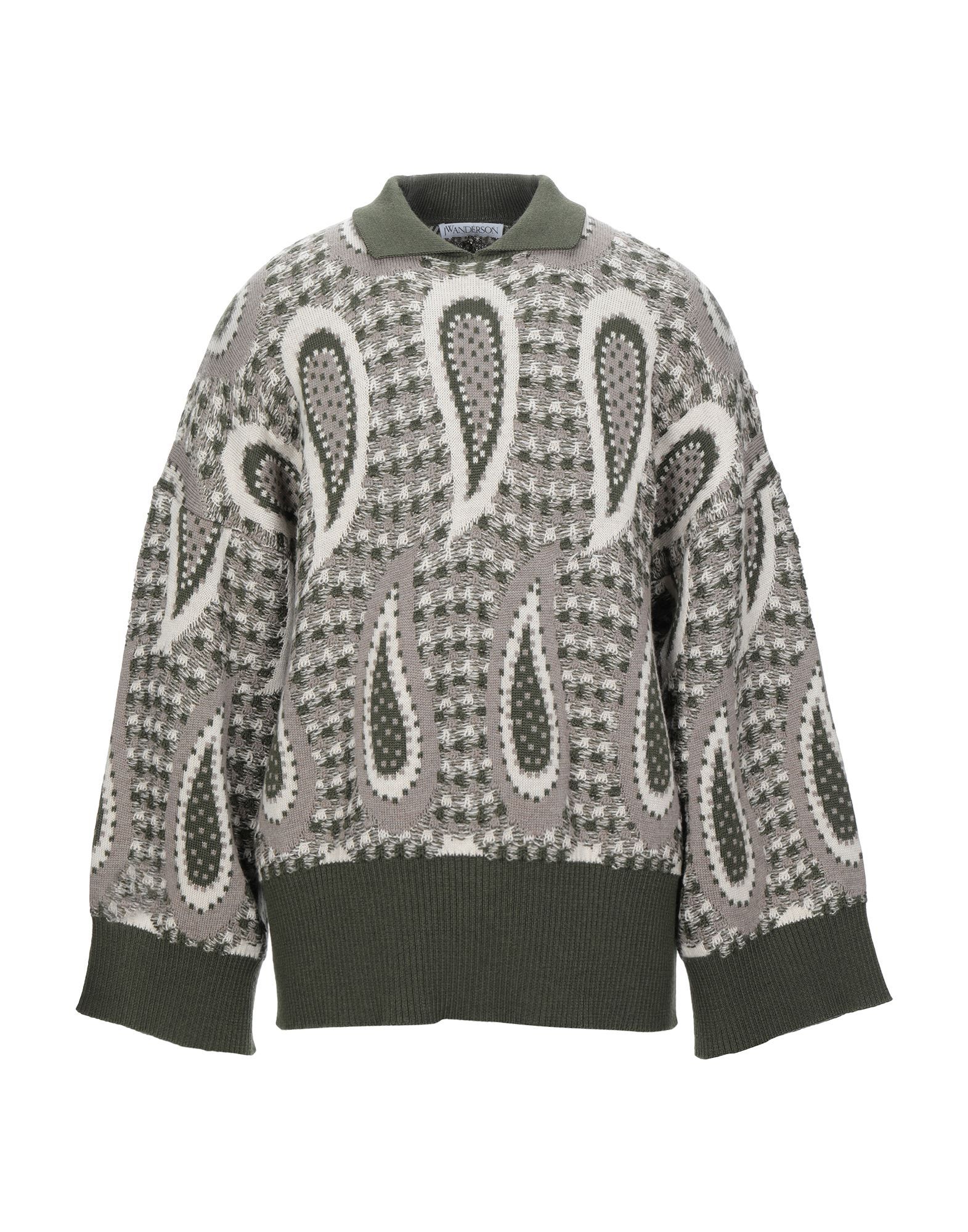 knitted, no appliqués, medium-weight knit, polo collar, paisley-print, long sleeves, no pockets