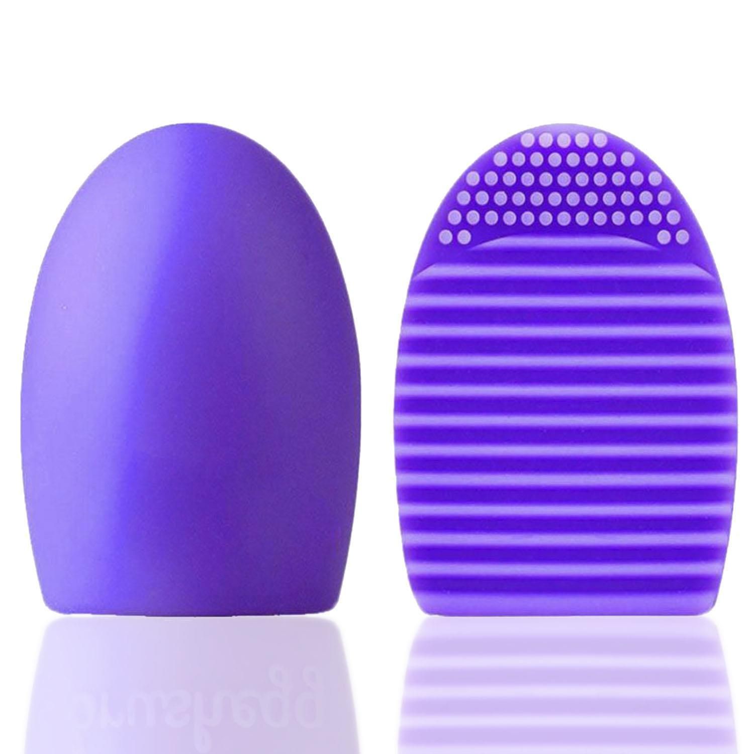 Envie Silicone Egg Sponge Scrubber Make-Up Brush Cleaner Purple